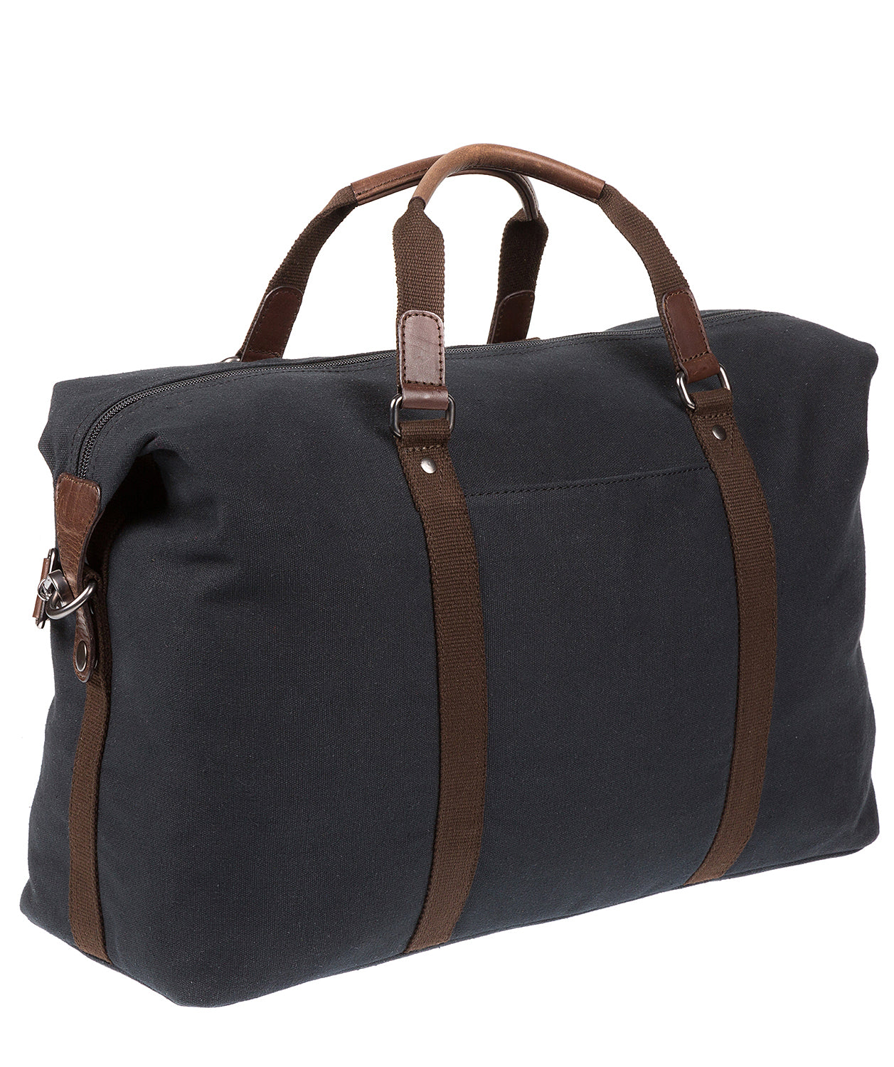 'Hackney' Vintage Black Canvas & Leather Holdall