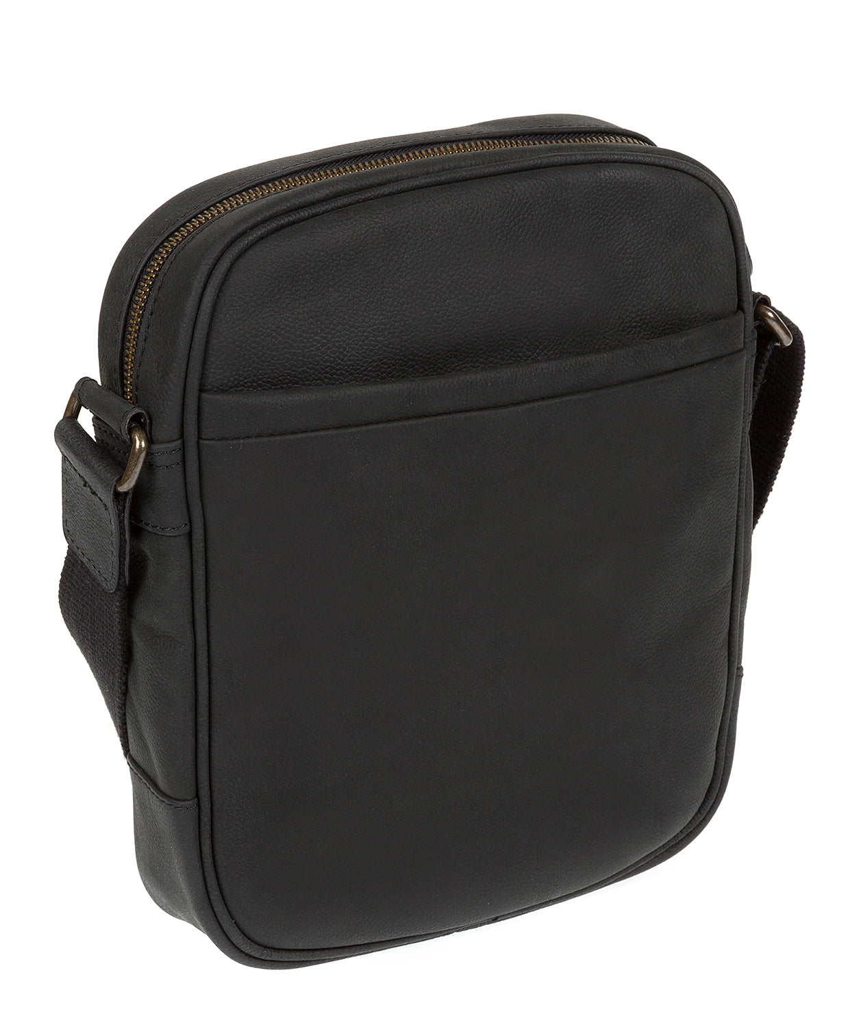 'Lowe' Vintage Black Leather Cross Body Bag