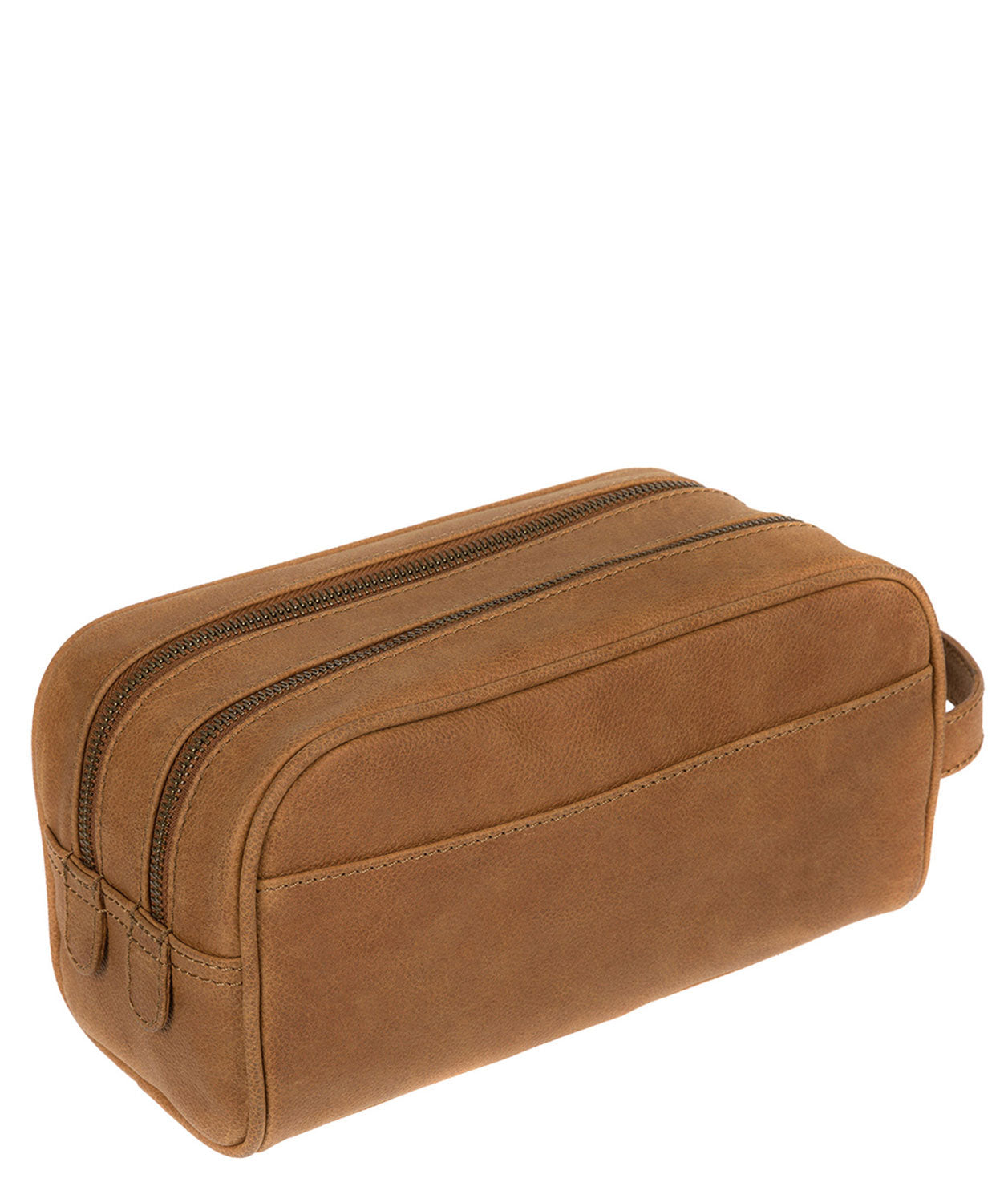 'Rudkin' Vintage Chestnut Leather Washbag