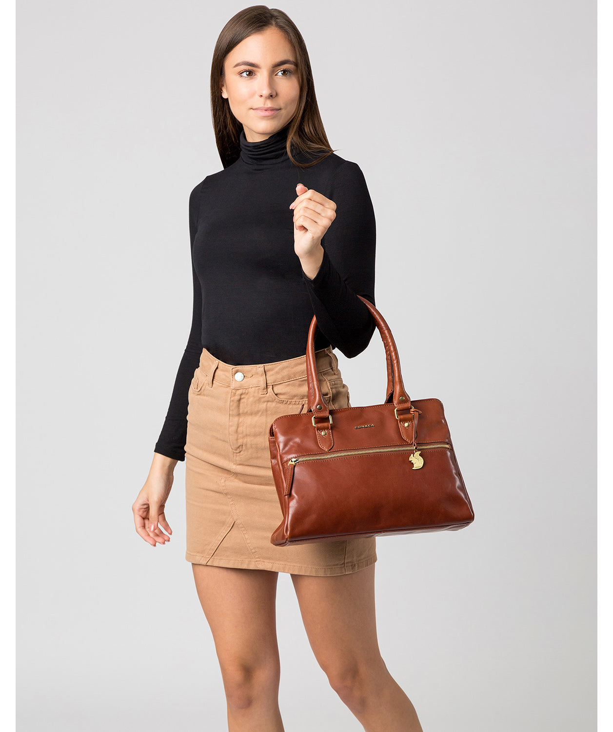 'Jolando' Cognac Fine Leather Handbag image 2