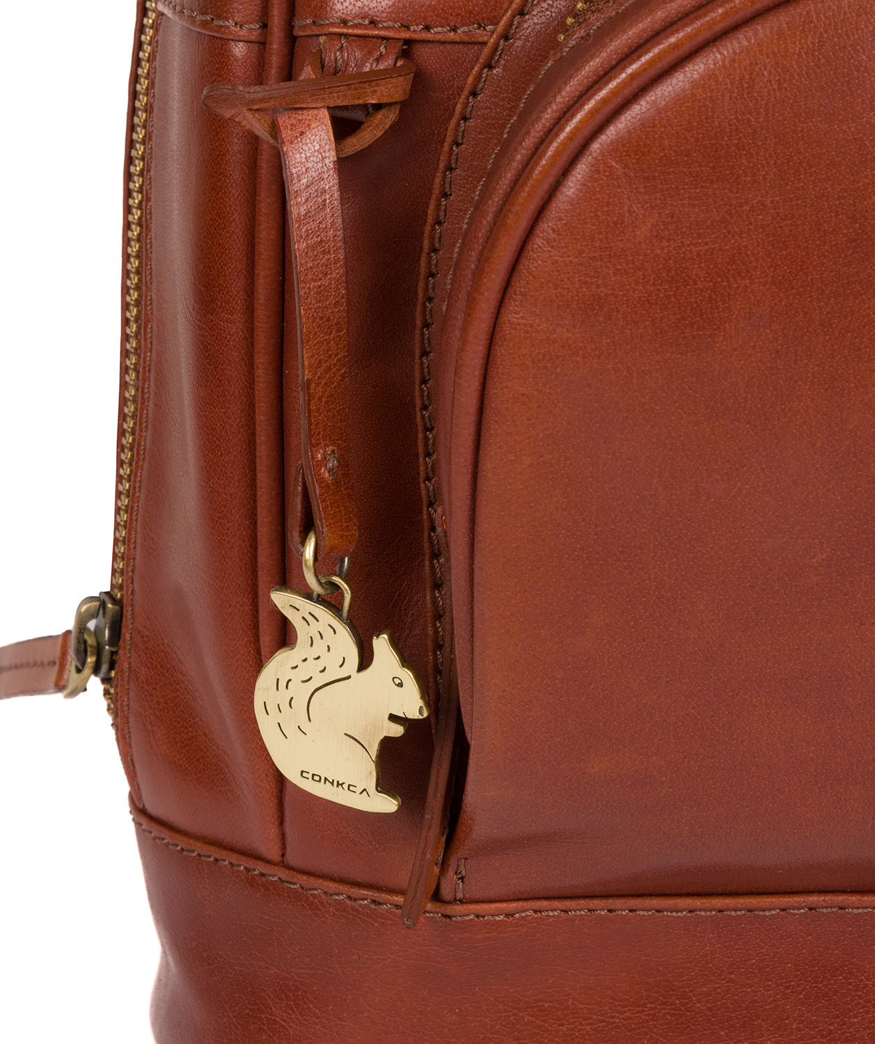 'Kir' Cognac Leather Backpack