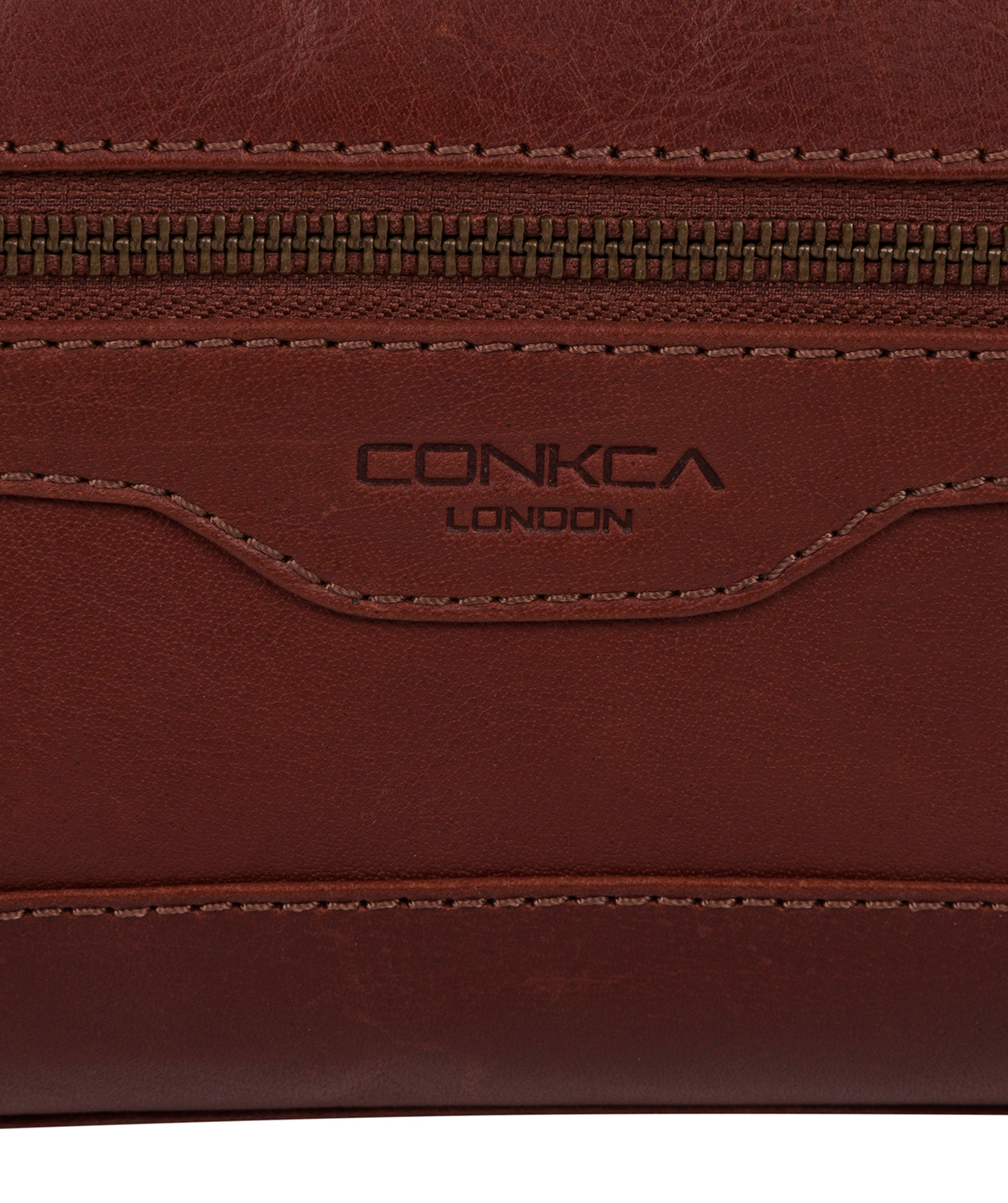 'Careca' Conker Brown Leather Washbag