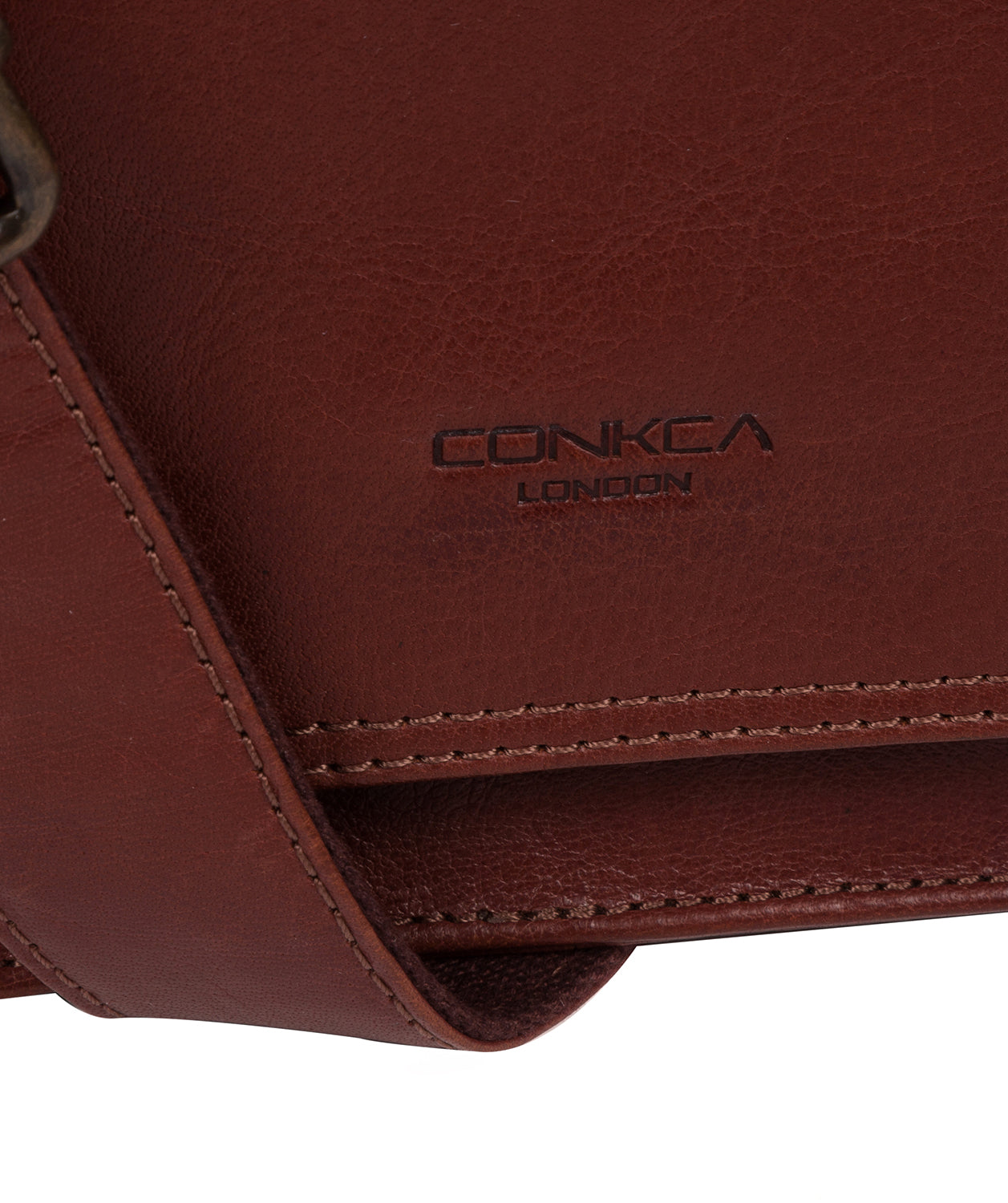 'Zagallo' Conker Brown Leather Messenger Bag