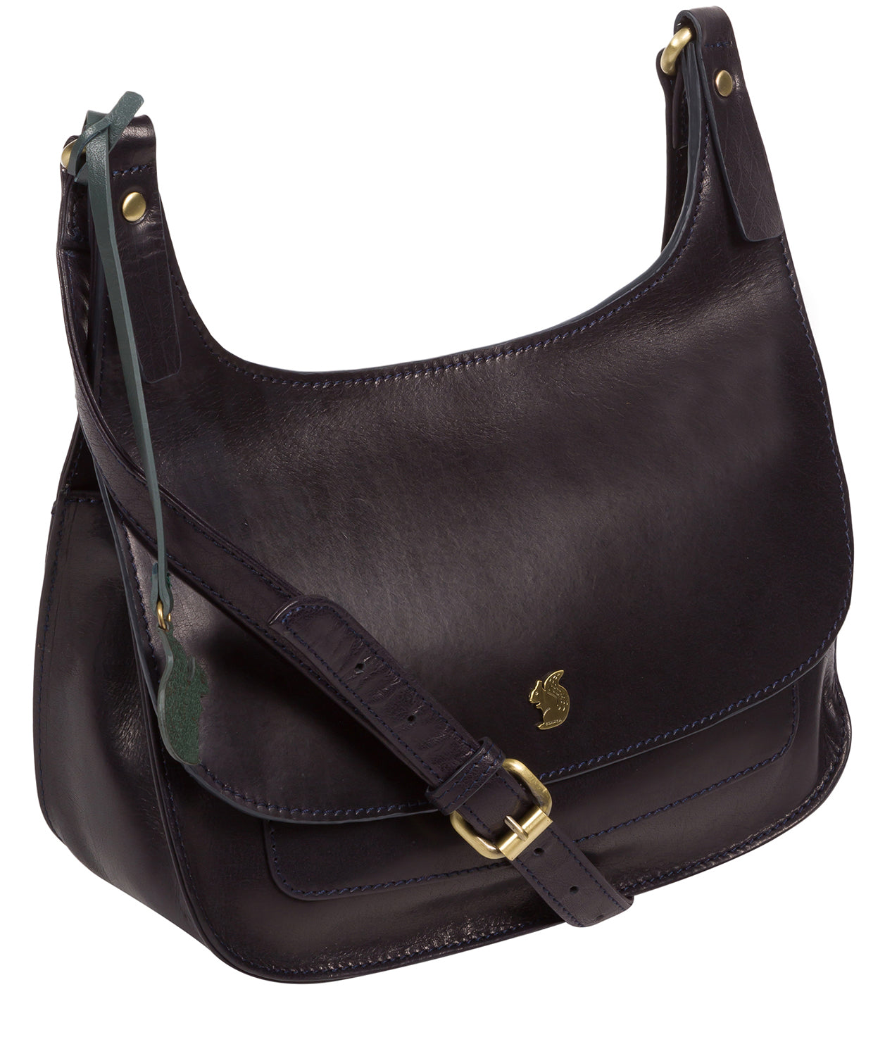 'Ellipse' Navy Leather Cross Body Bag