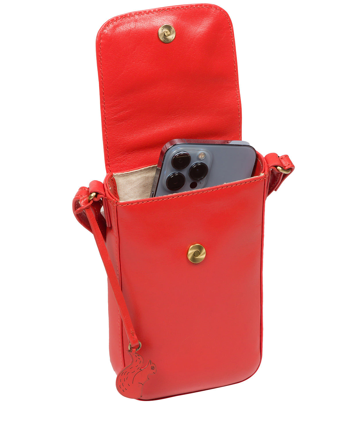 Conkca London Originals Collection Bags: 'Buzz' Orangeade Leather Cross Body Phone Bag