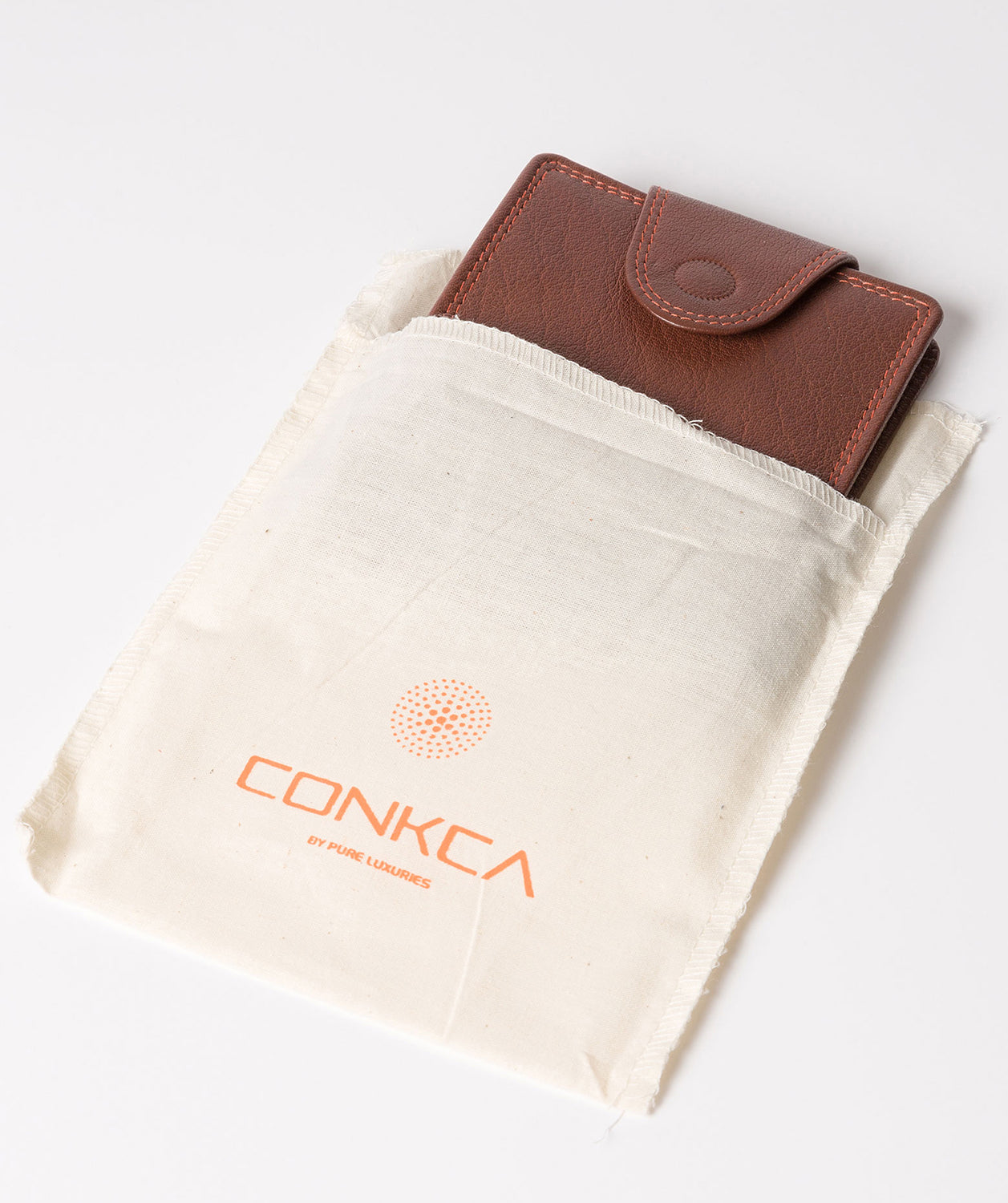 'Tyler' Conker Brown Bi-Fold Leather Wallet Pure Luxuries London