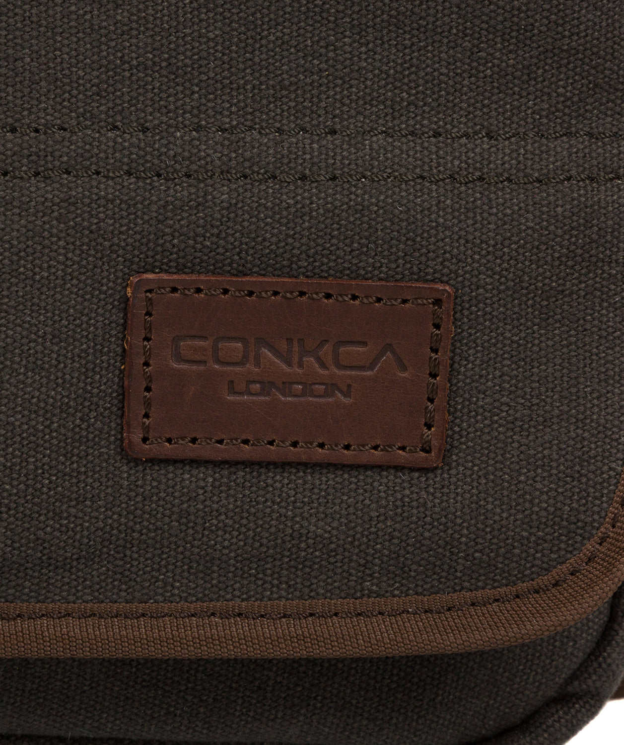 'Balham' Grey Canvas & Leather Messenger Bag