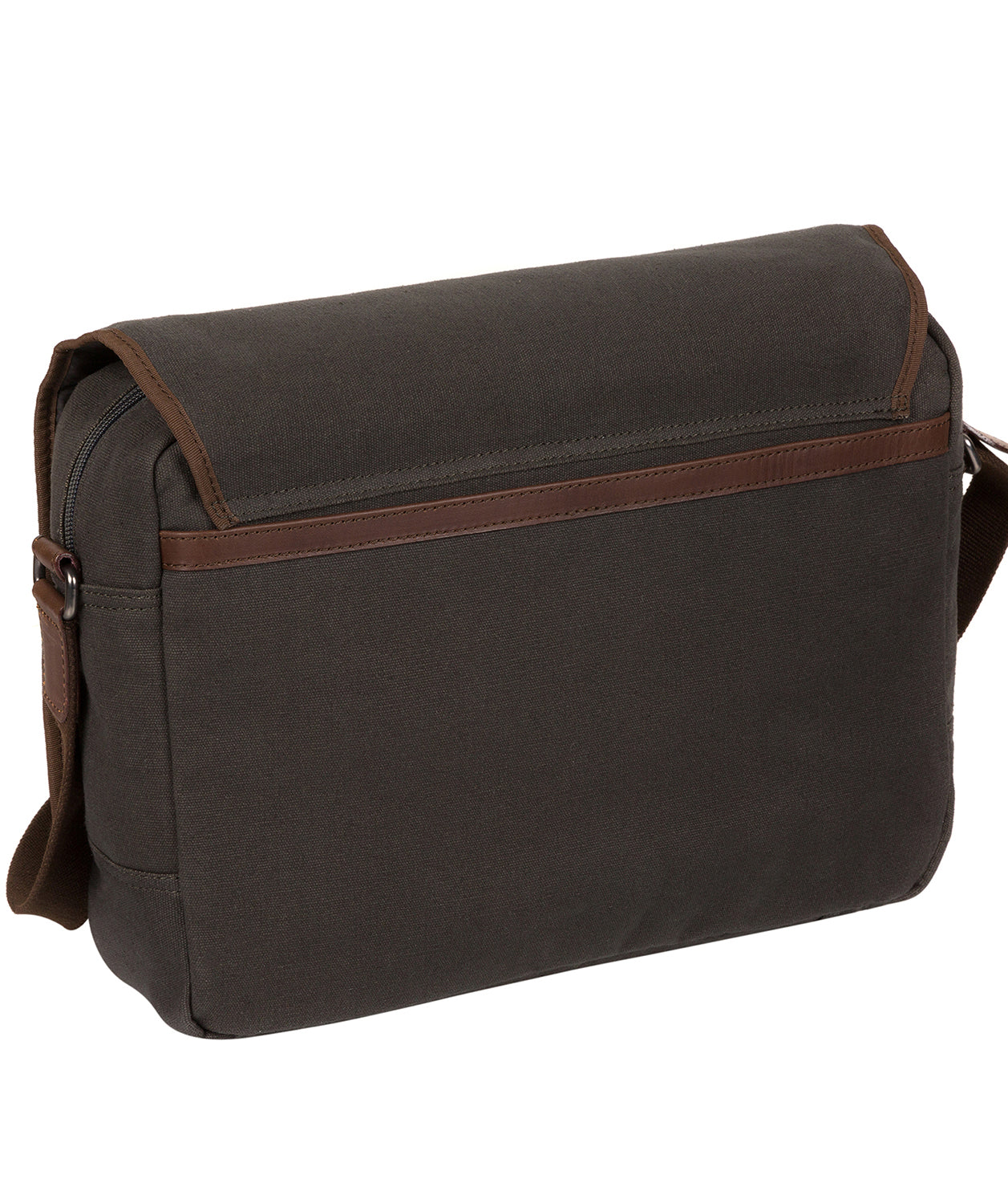 'Balham' Grey Canvas & Leather Messenger Bag