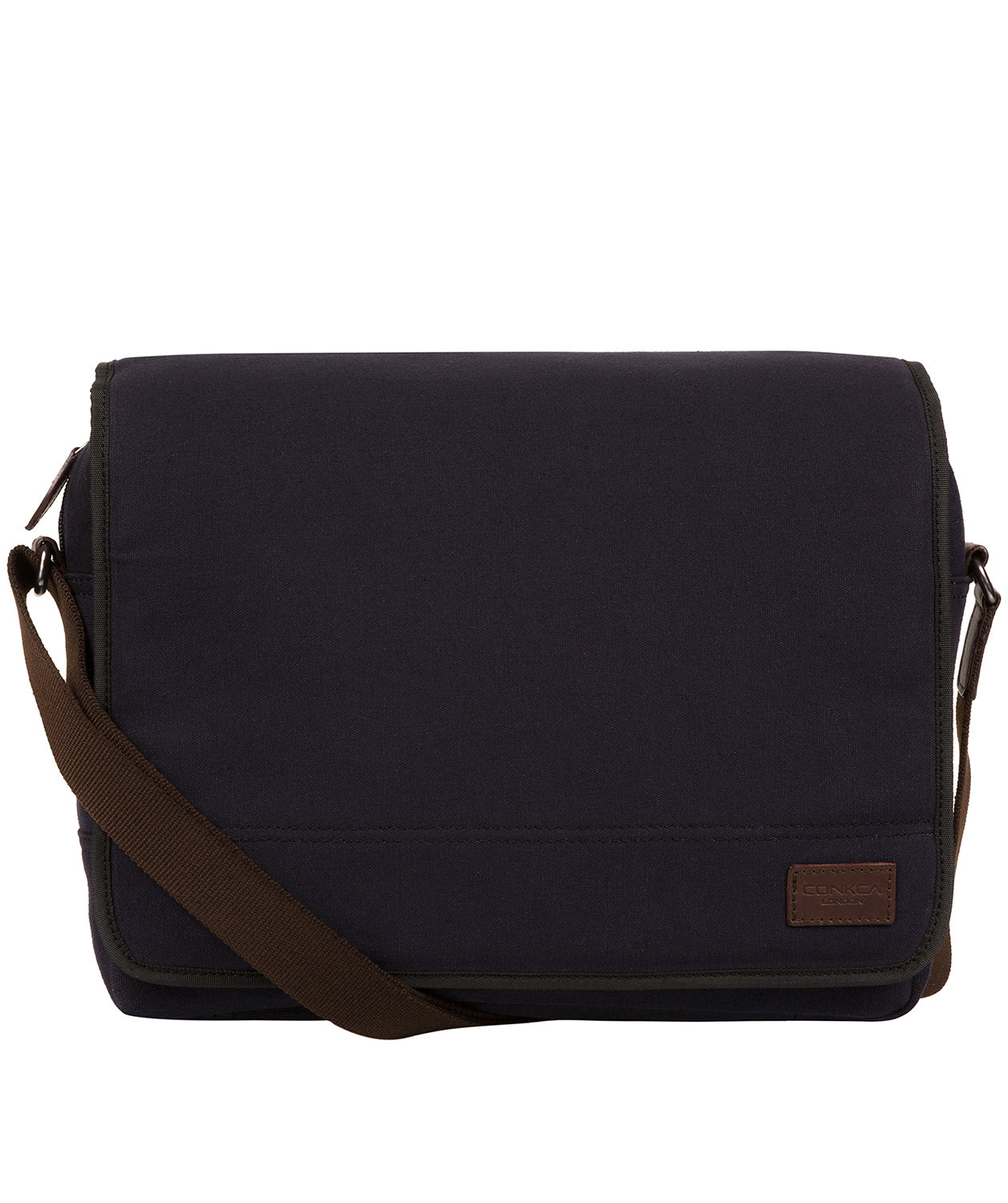 'Balham' Navy Canvas & Leather Messenger Bag