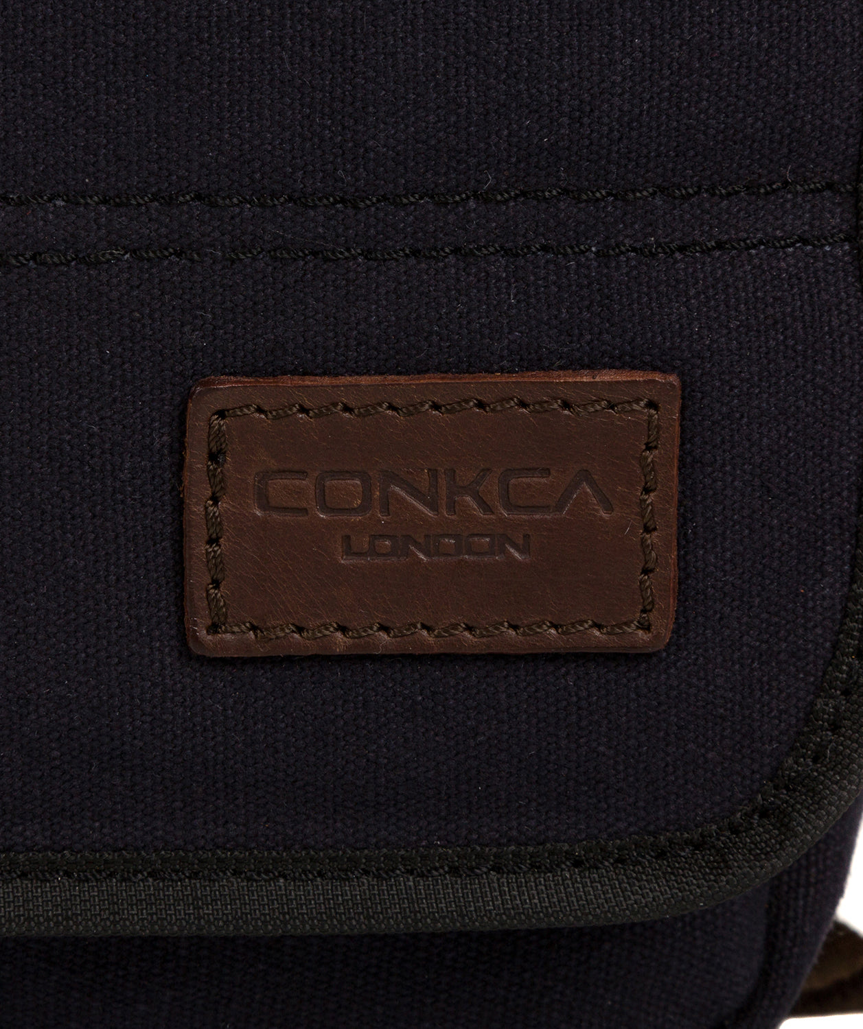 'Balham' Navy Canvas & Leather Messenger Bag