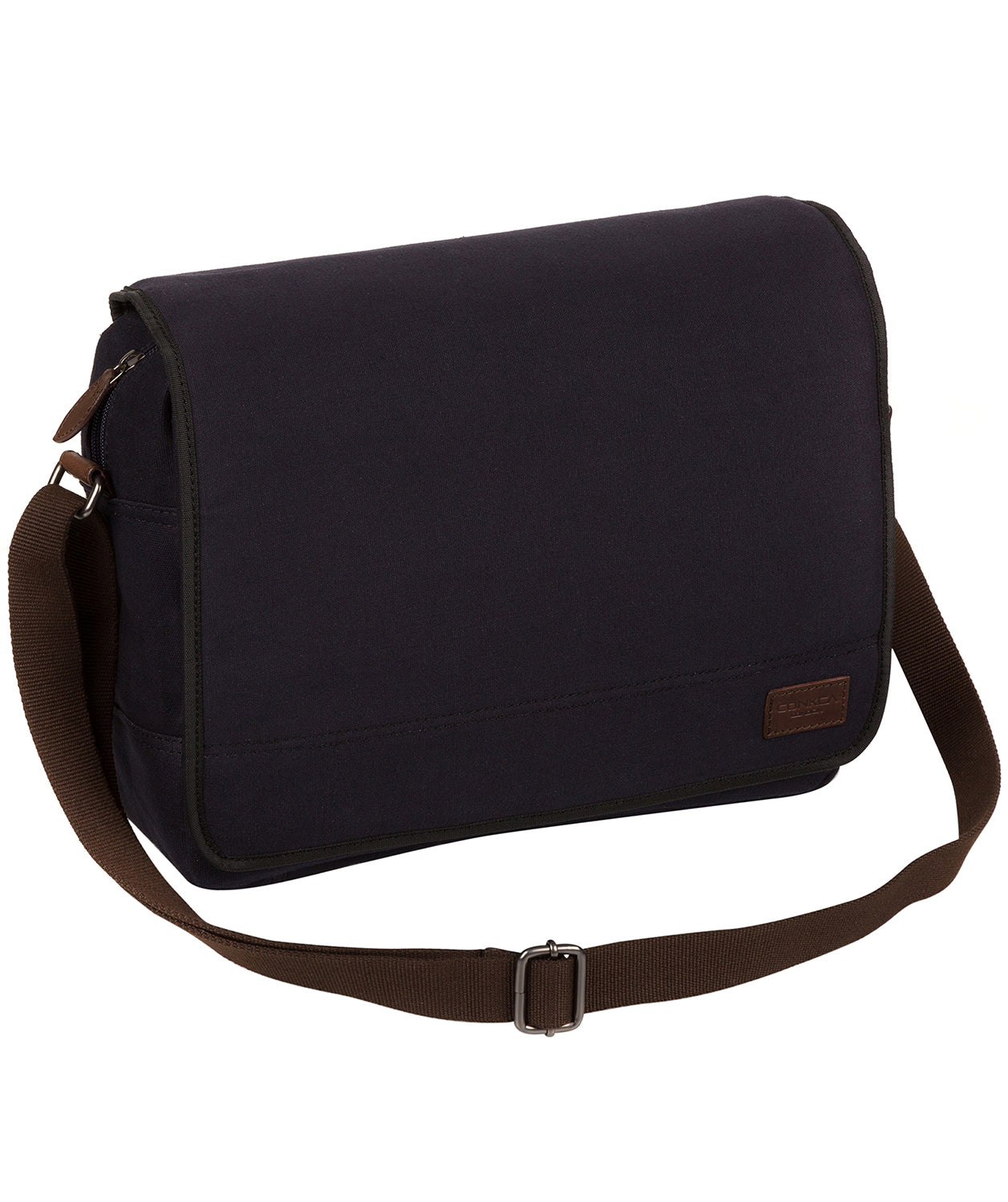 'Balham' Navy Canvas & Leather Messenger Bag