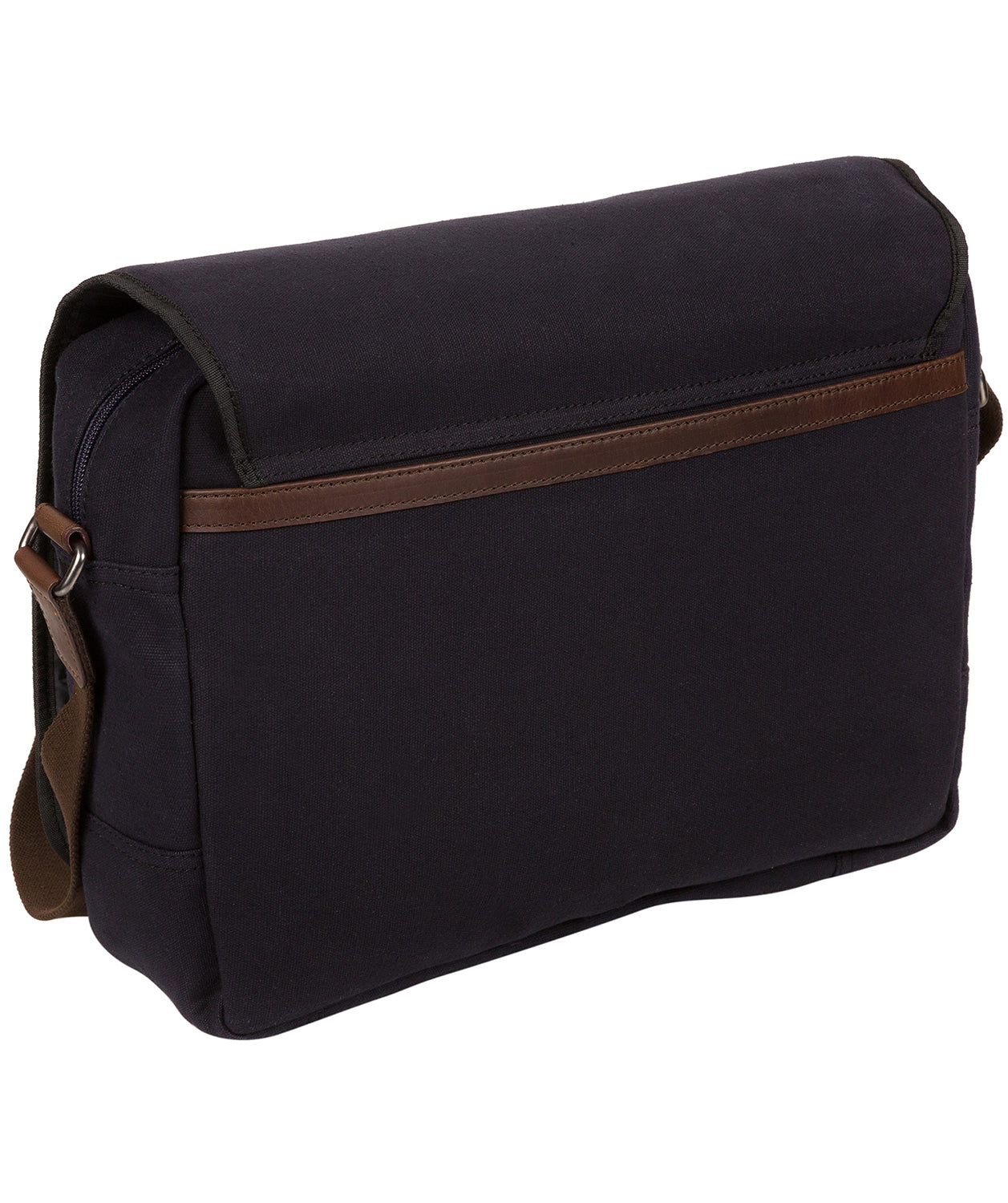 'Balham' Navy Canvas & Leather Messenger Bag