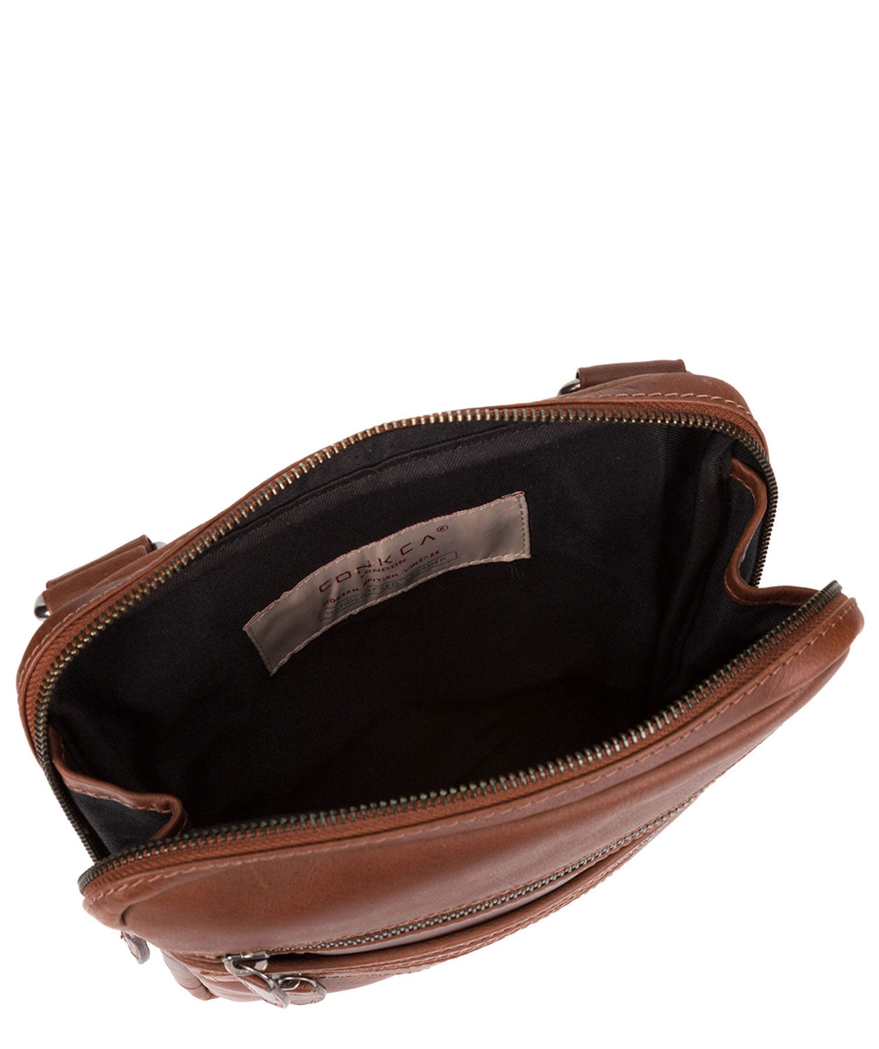 'Hoya' Conker Brown Leather Cross Body Bag