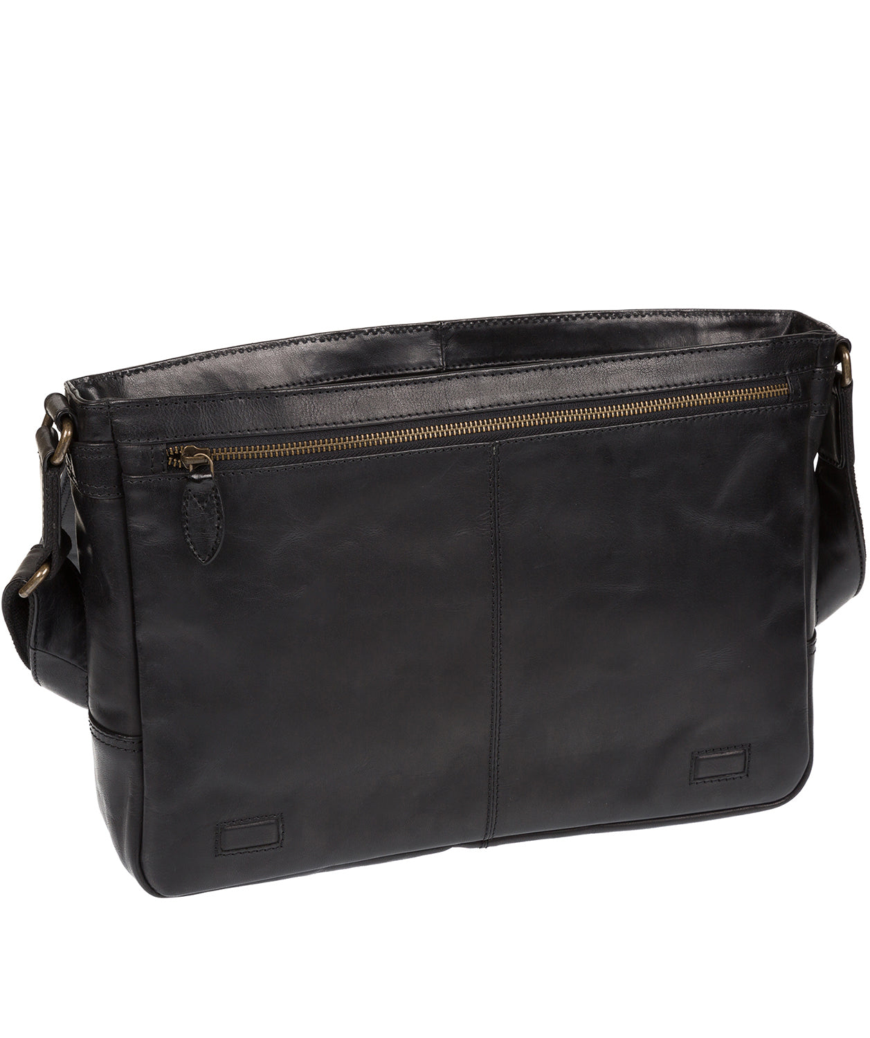 'Bermondsey' Black Buffalo Leather Messenger Bag