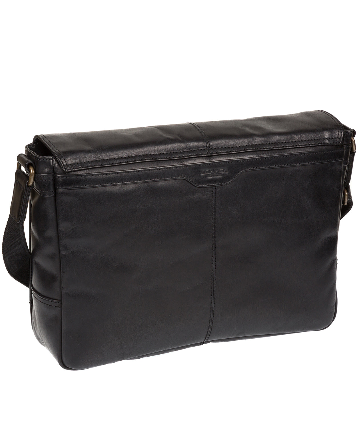 'Bermondsey' Black Buffalo Leather Messenger Bag
