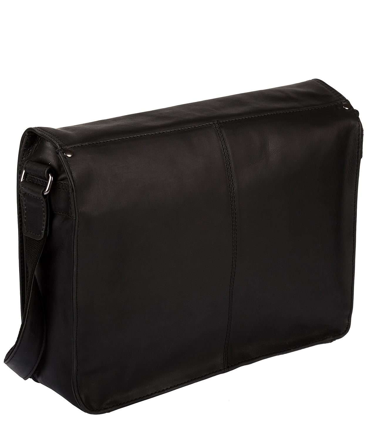 'Islington' Black Natural Cowhide Messenger Bag