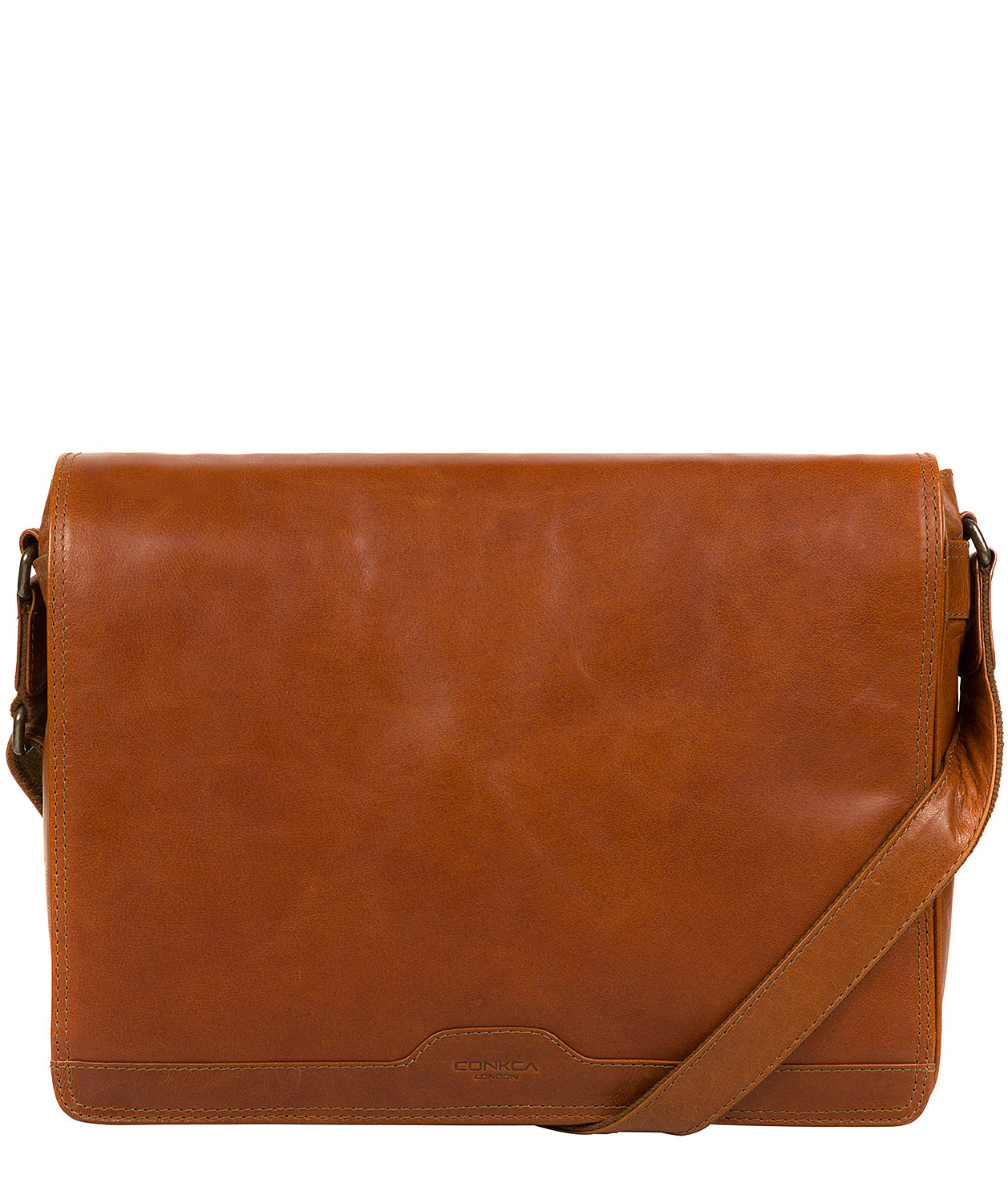 'Islington' Chestnut Leather Messenger Bag