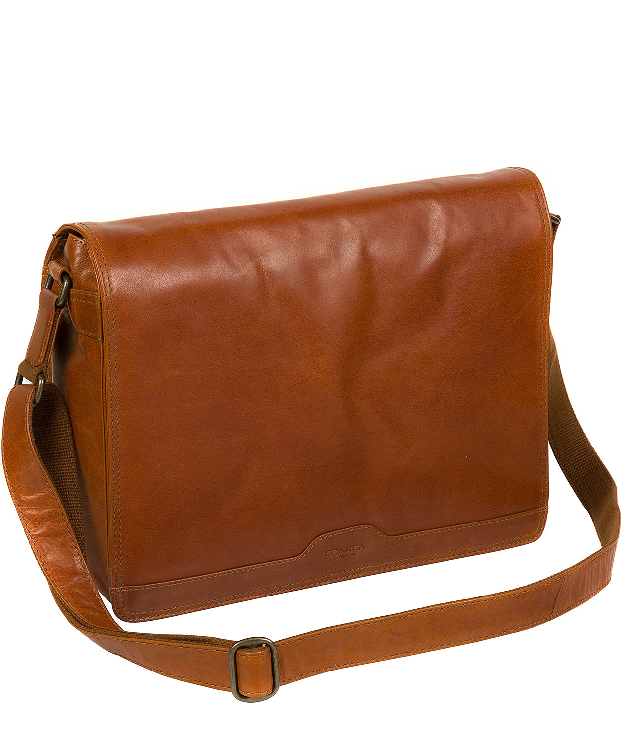 'Islington' Chestnut Leather Messenger Bag