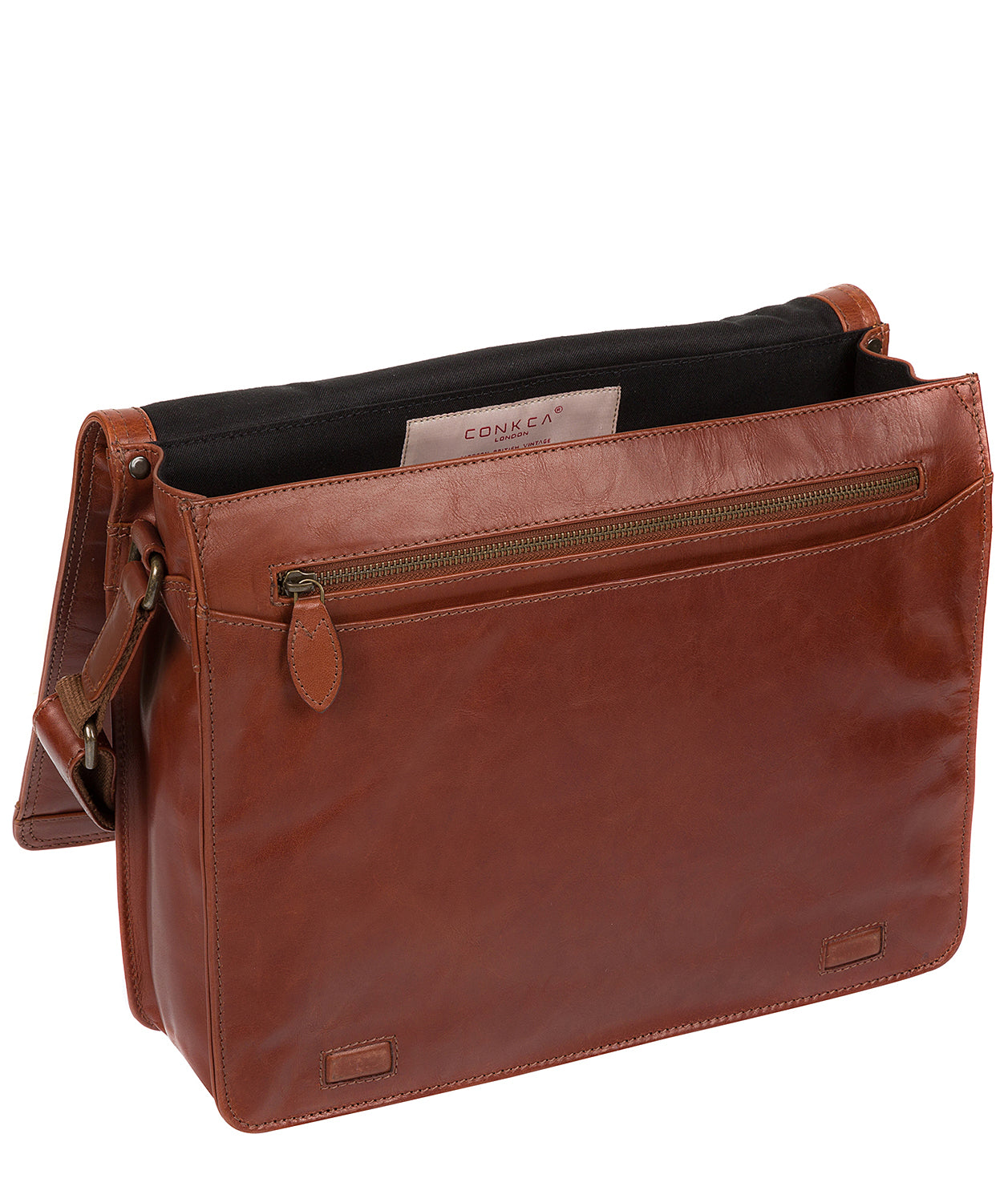 'Islington' Conker Brown Buffalo Leather Messenger Bag