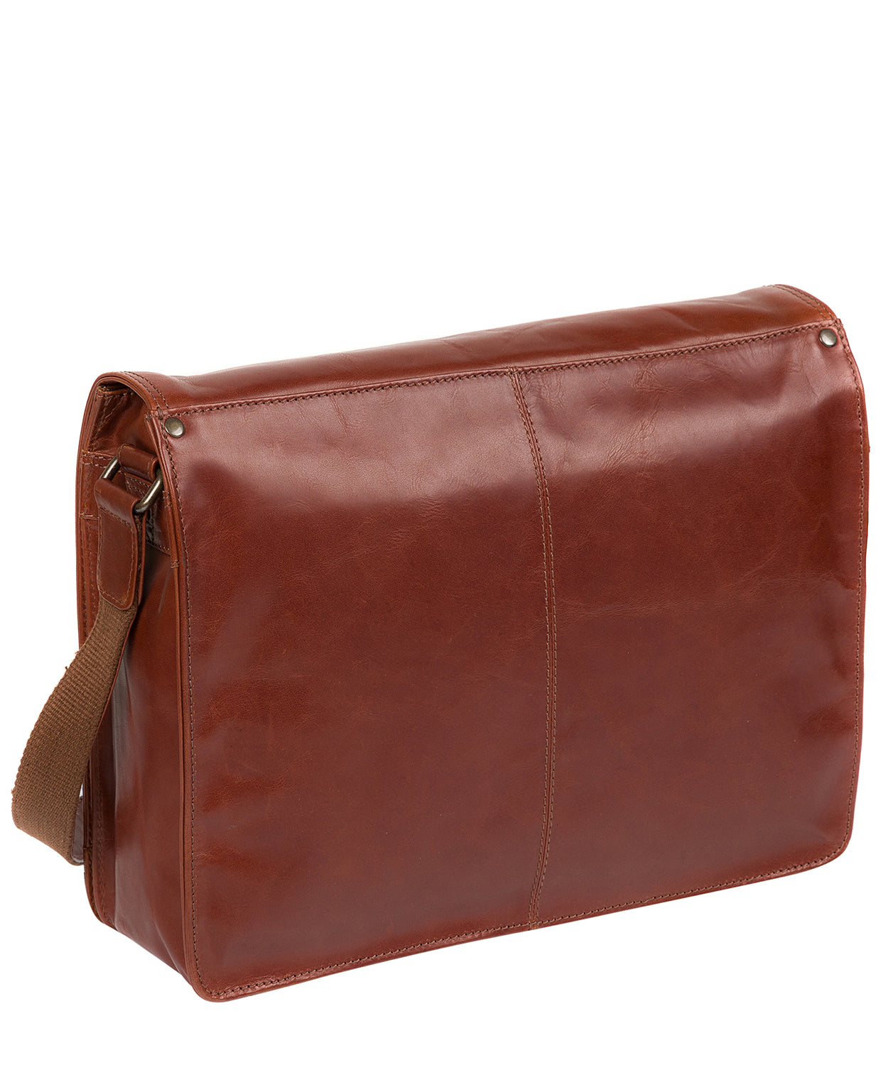 'Islington' Conker Brown Buffalo Leather Messenger Bag