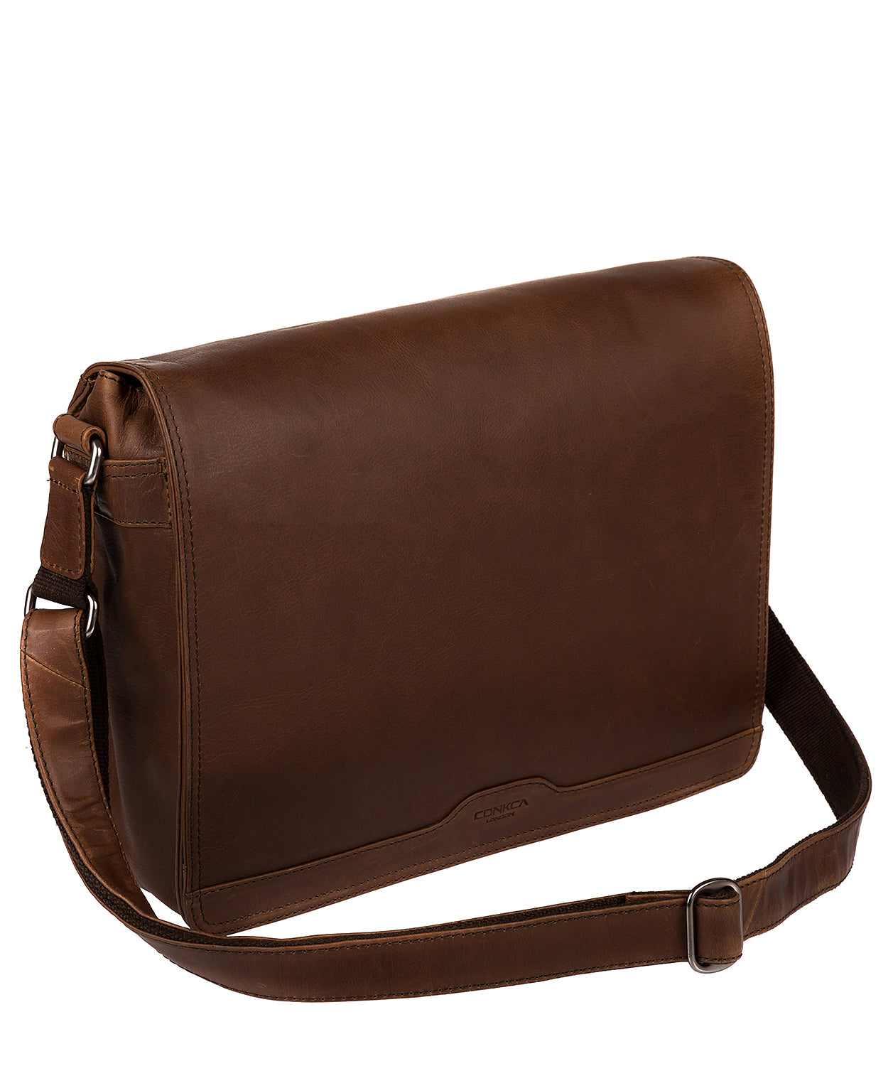 'Islington' Dark Brown Natural Cowhide Messenger Bag