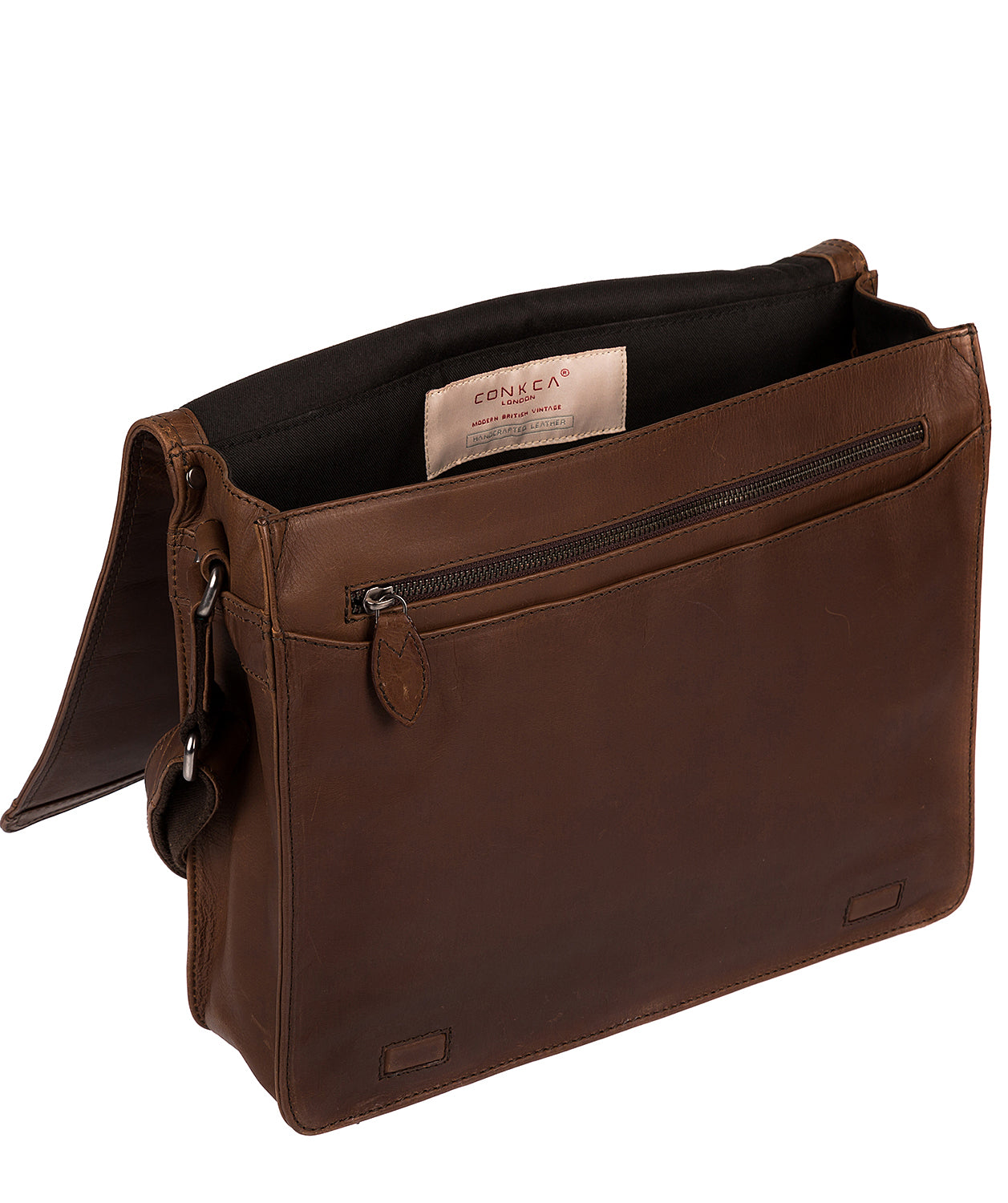 'Islington' Dark Brown Natural Cowhide Messenger Bag