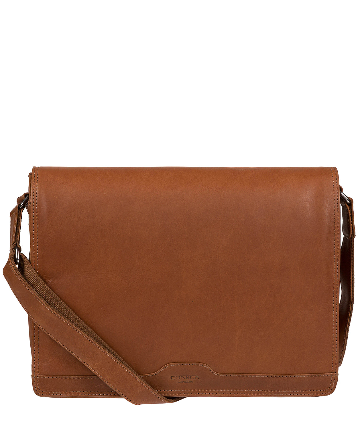 'Islington' Whiskey Cowhide Messenger Bag