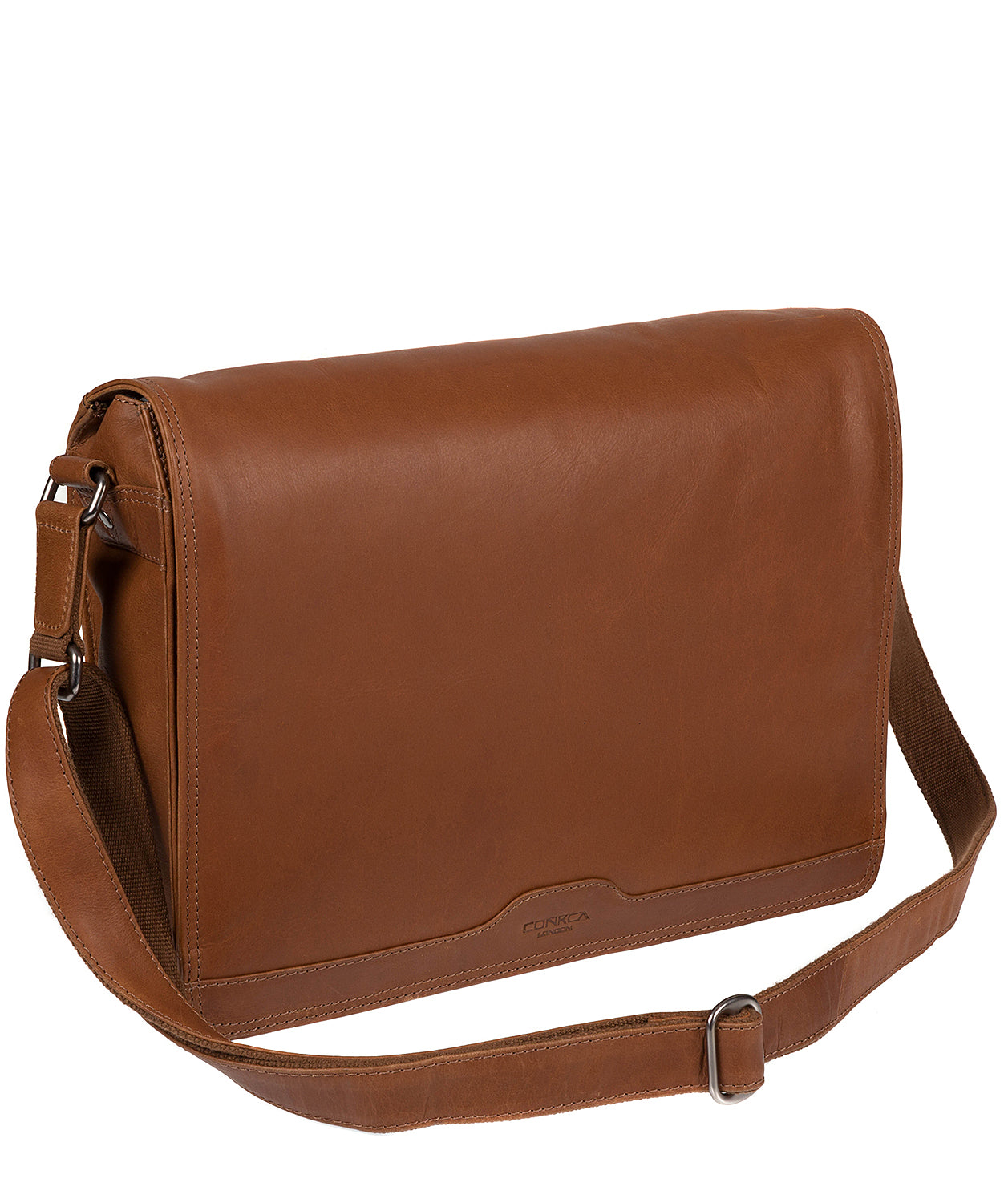 'Islington' Whiskey Cowhide Messenger Bag