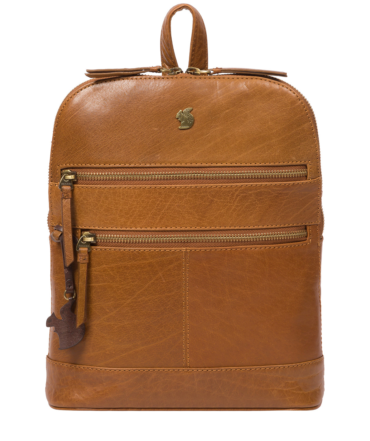 'Francisca' Dark Tan Leather Backpack