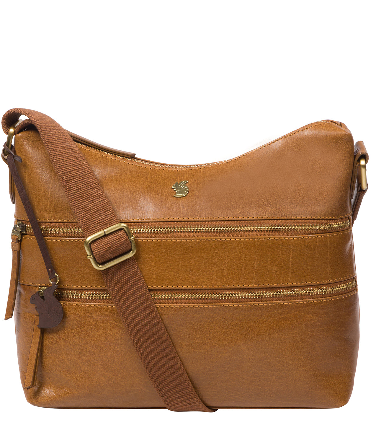 'Georgia' Dark Tan Leather Shoulder Bag