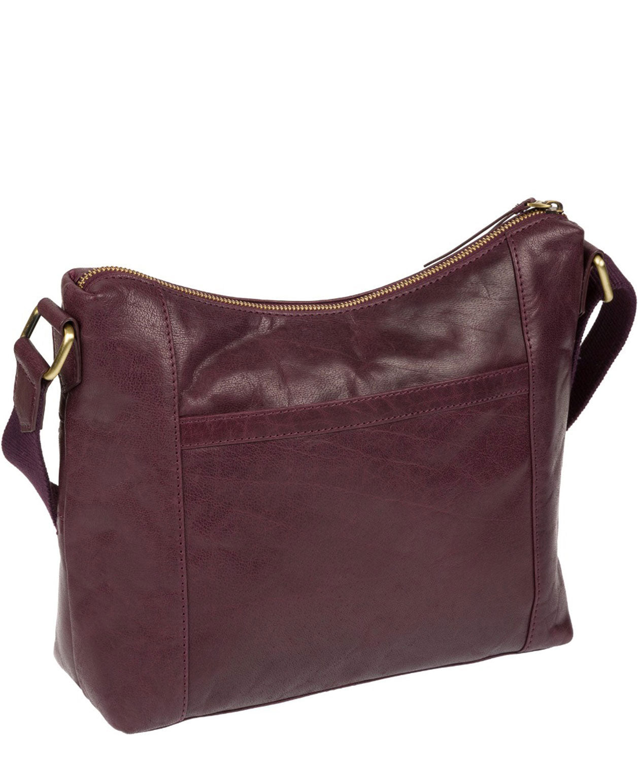 'Georgia' Plum Leather Shoulder Bag