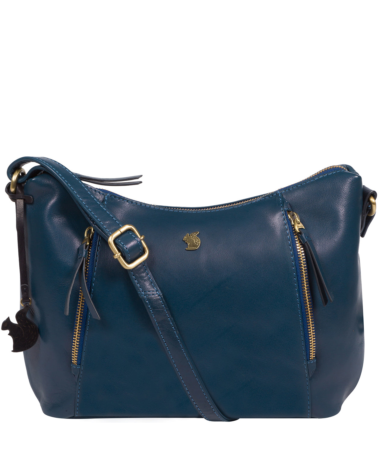 'Esta' Snorkel Blue Leather Cross Body Bag