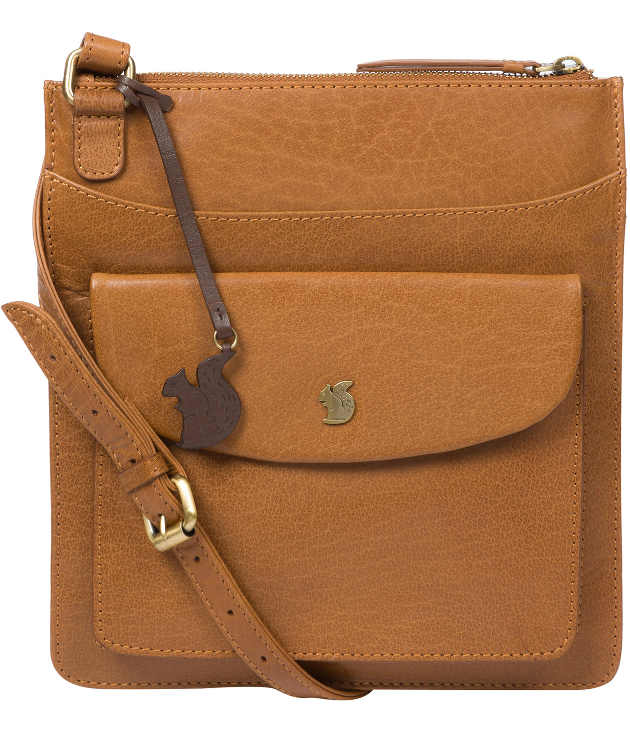 'Lauryn' Dark Tan Leather Cross Body Bag