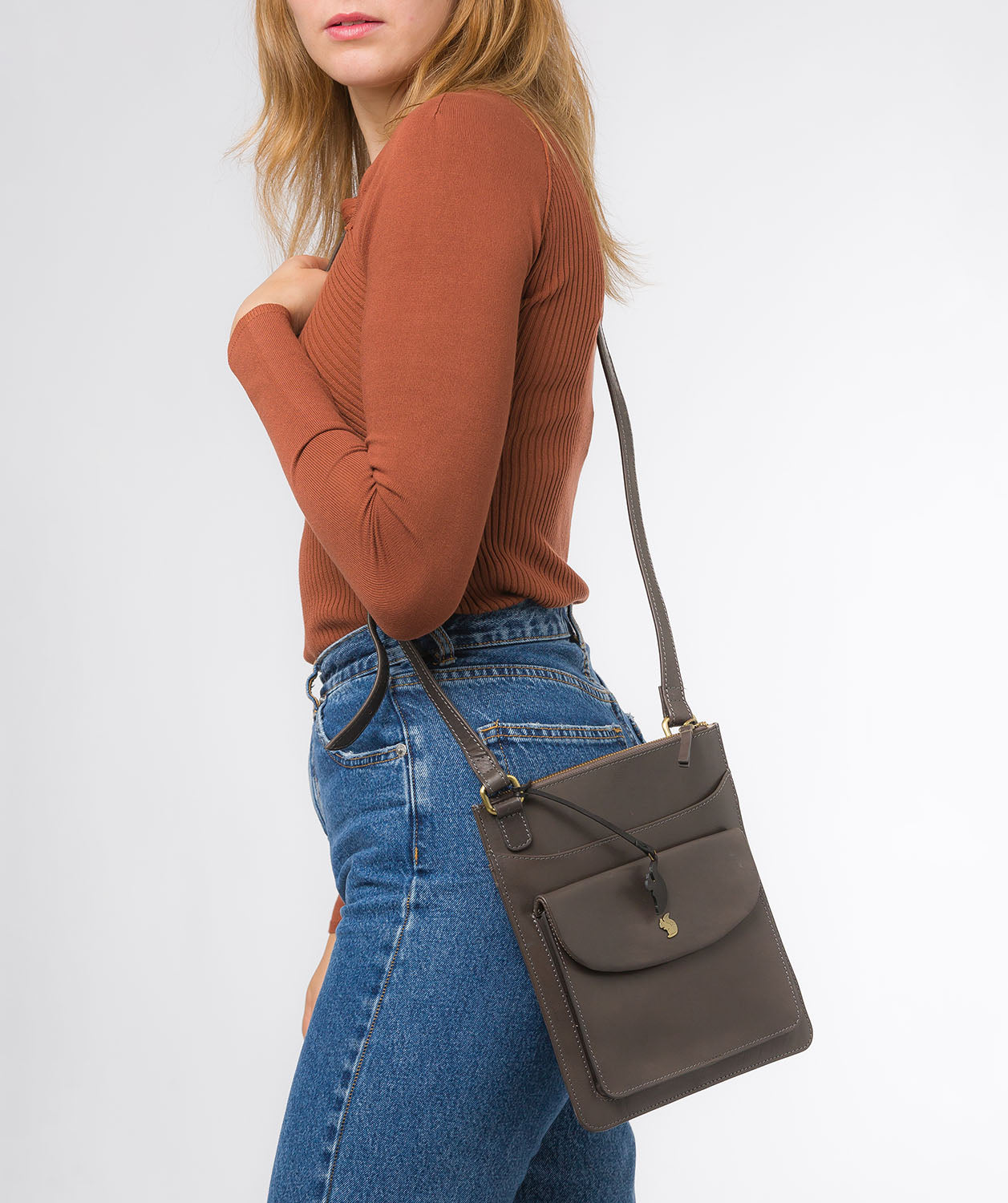 Conkca London Originals Collection #product-type#: 'Lauryn' Slate Leather Cross Body Bag