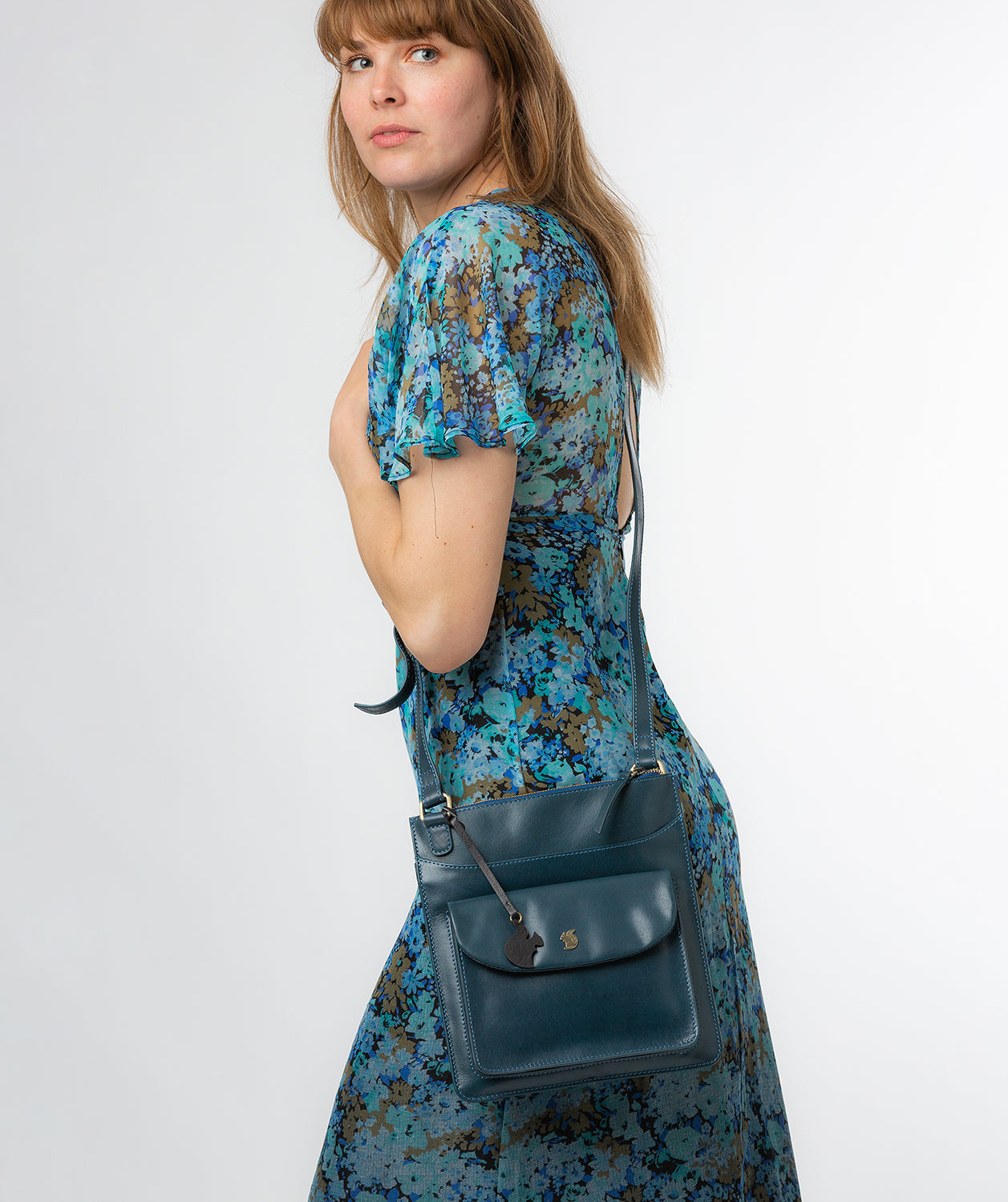 Conkca London Originals Collection #product-type#: 'Lauryn' Snorkel Blue Leather Cross Body Bag