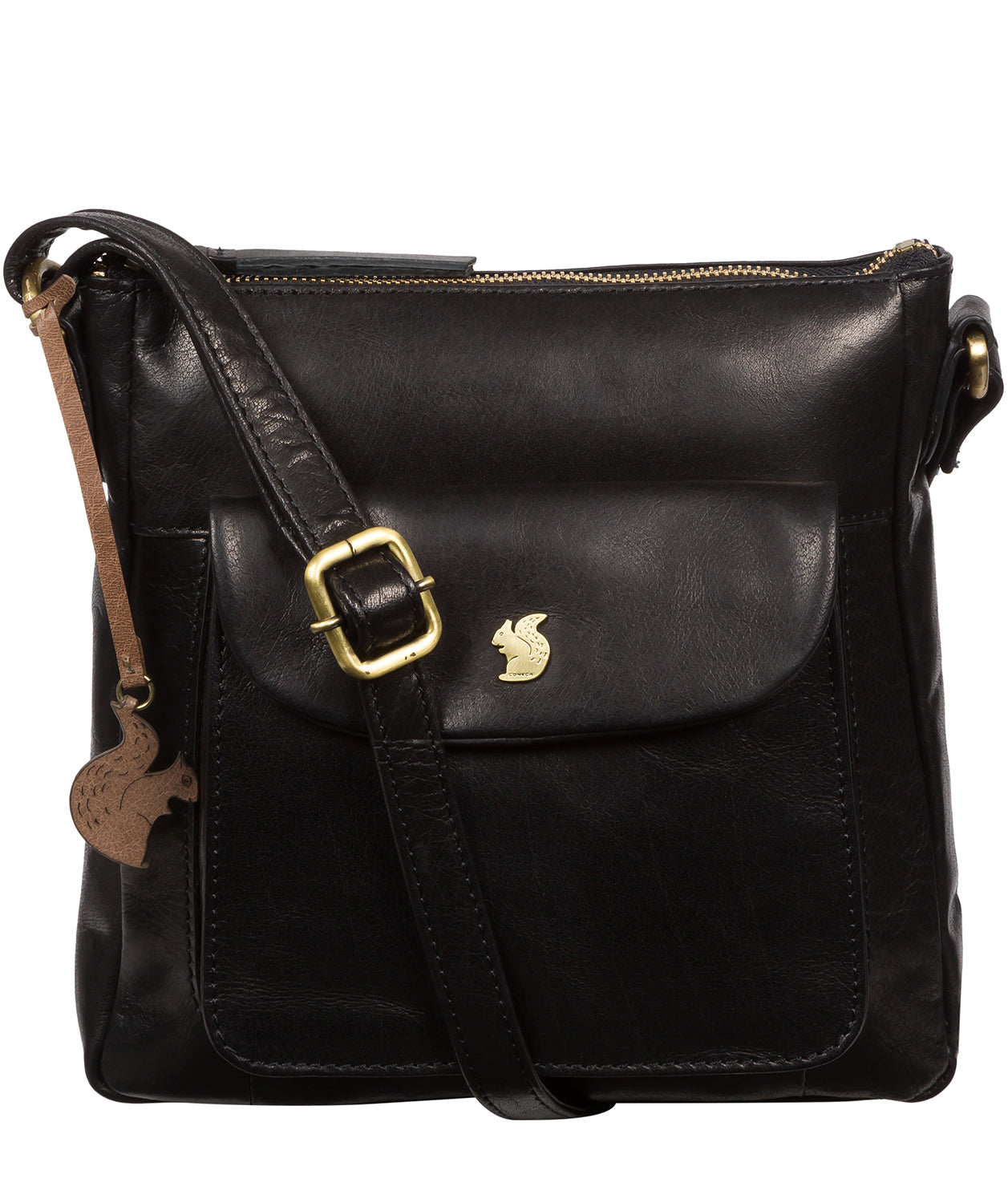 Conkca London Originals Collection #product-type#: 'Shona' Black Leather Cross Body Bag