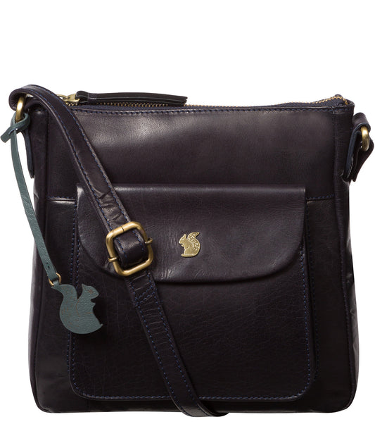 'Shona' Navy Leather Cross Body Bag