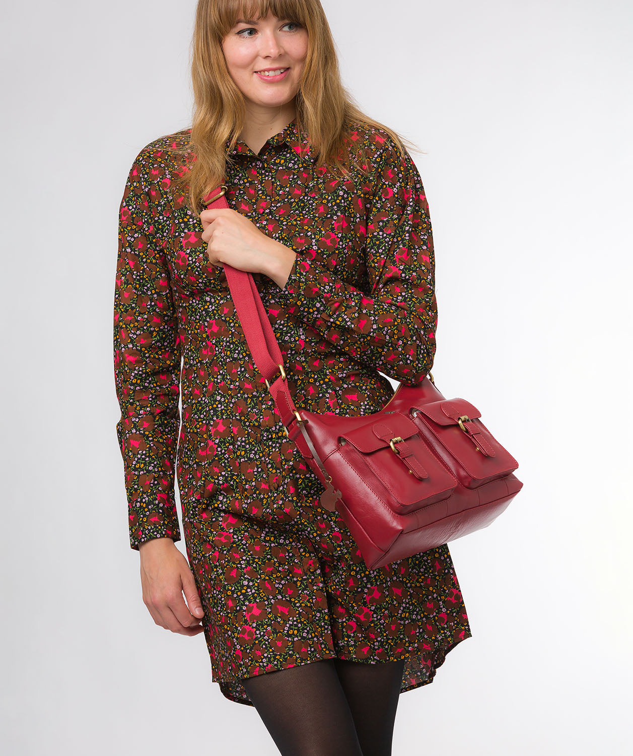 Conkca London Originals Collection #product-type#: 'Nancie' Chilli Pepper Leather Shoulder Bag