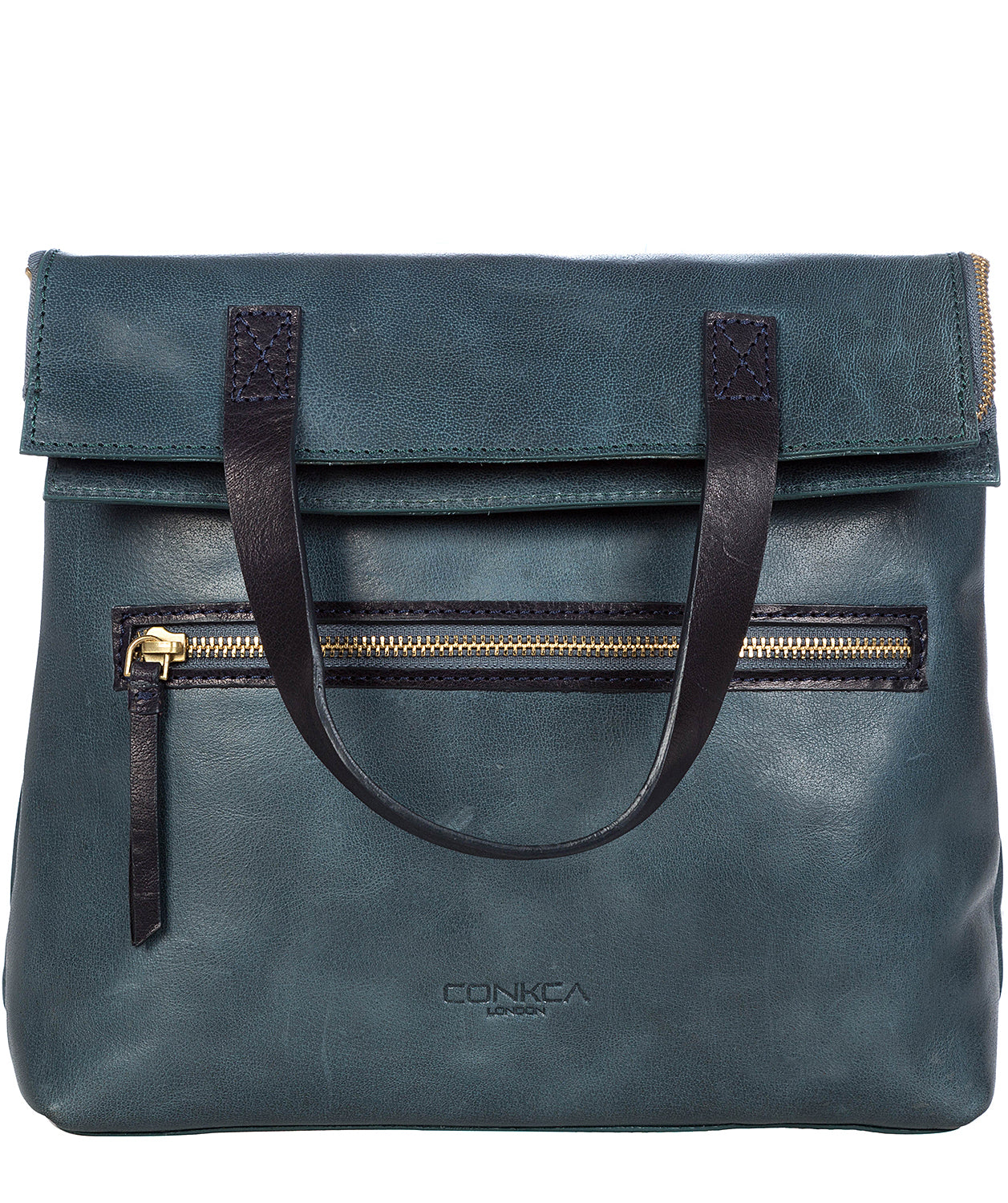 'Anoushka' Denim & Navy Leather Backpack