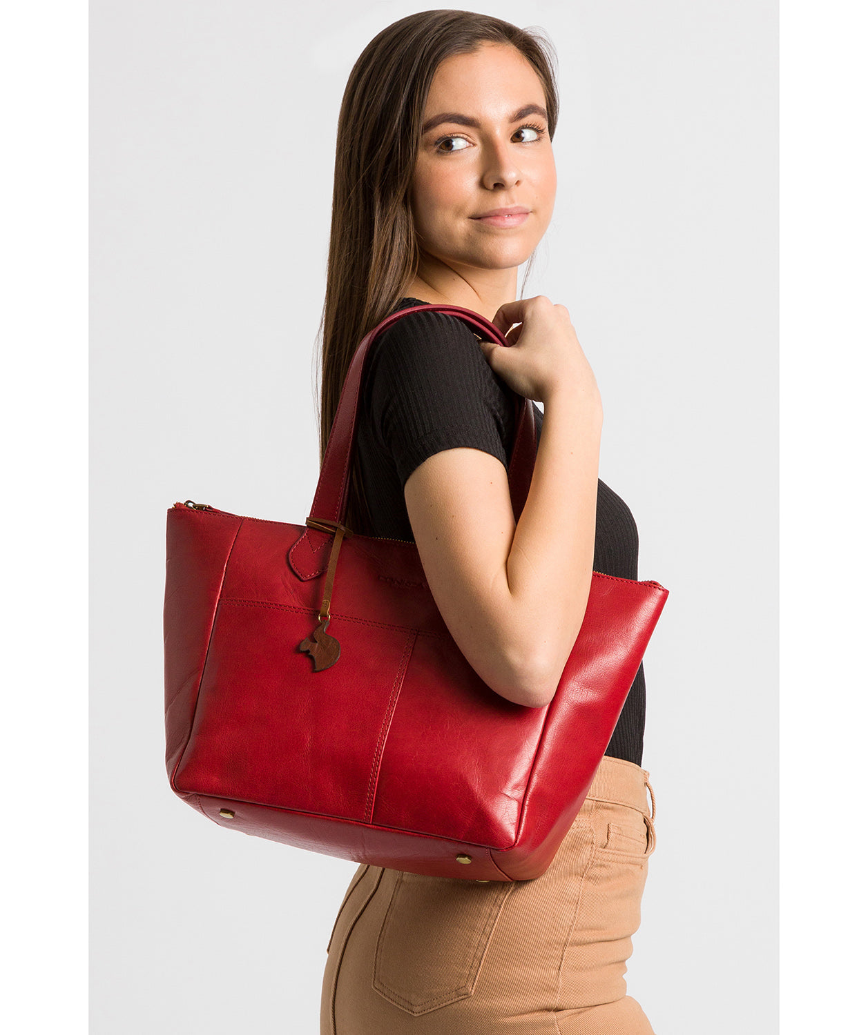 'Harp' Chilli Pepper Leather Tote Bag image 2