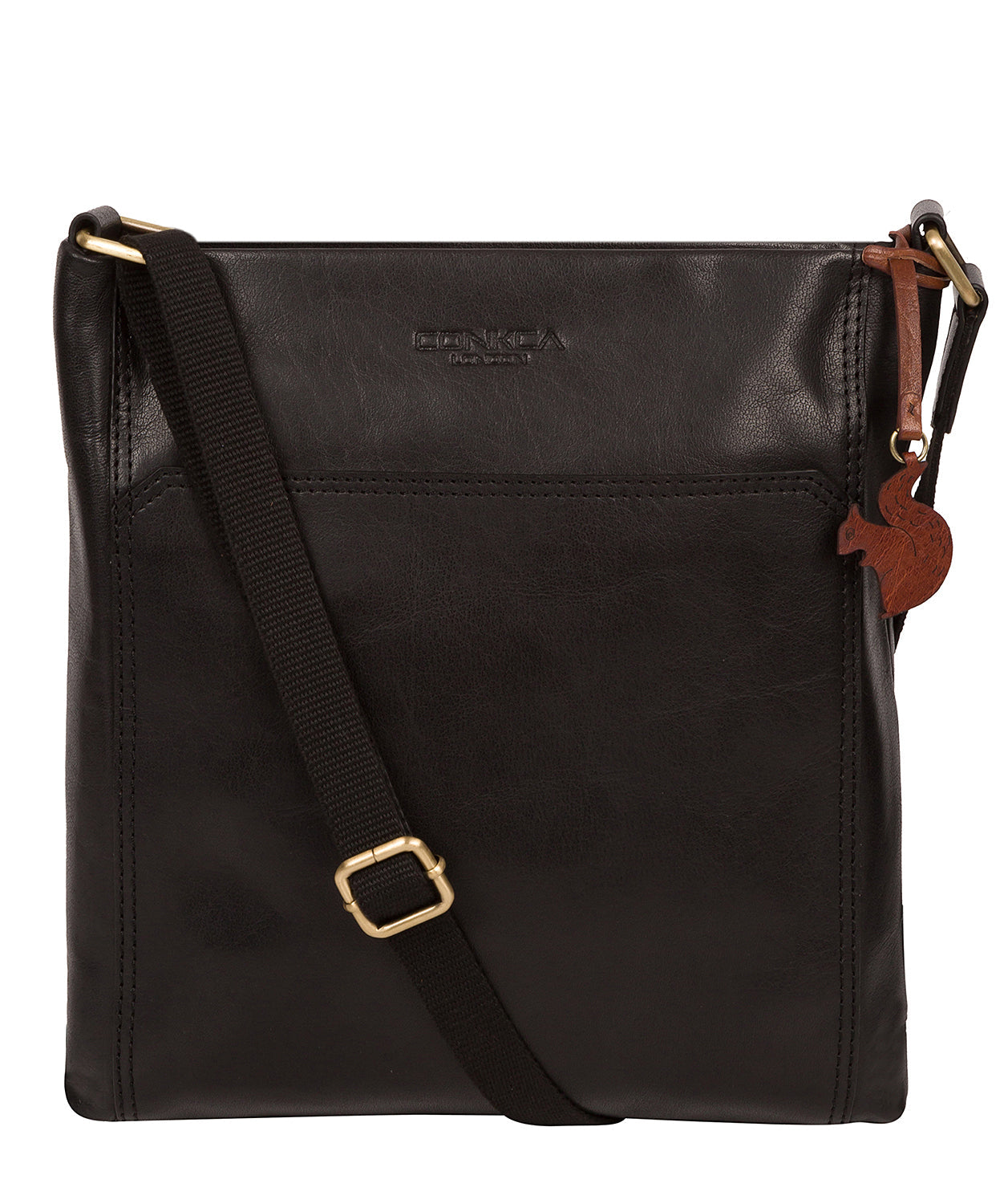 'Dink' Black Leather Cross Body Bag