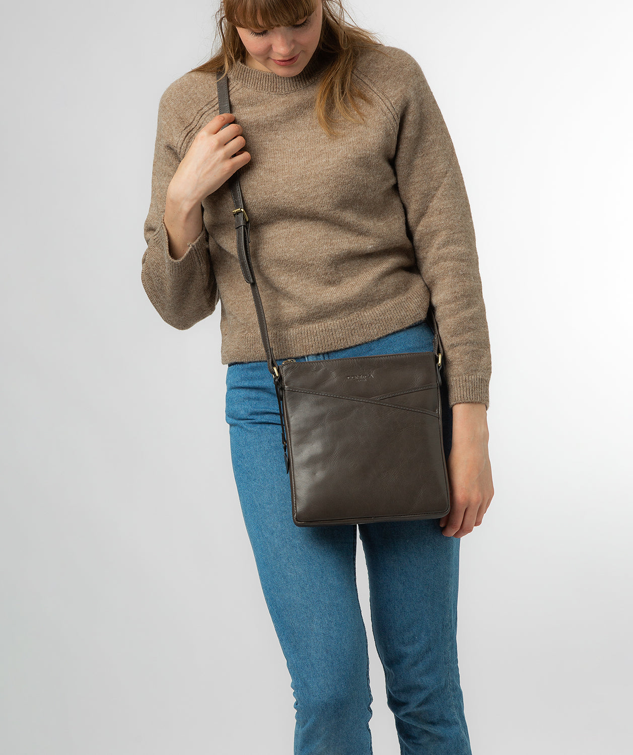 Conkca London Originals Collection #product-type#: 'Avril' Slate Leather Cross Body Bag