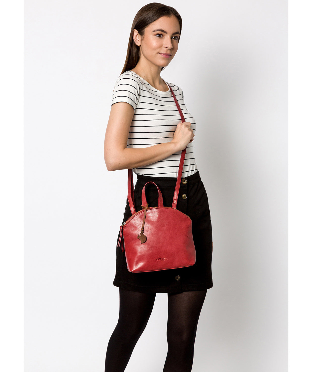 'Ingrid' Chilli Pepper Leather Cross Body Bag Pure Luxuries London