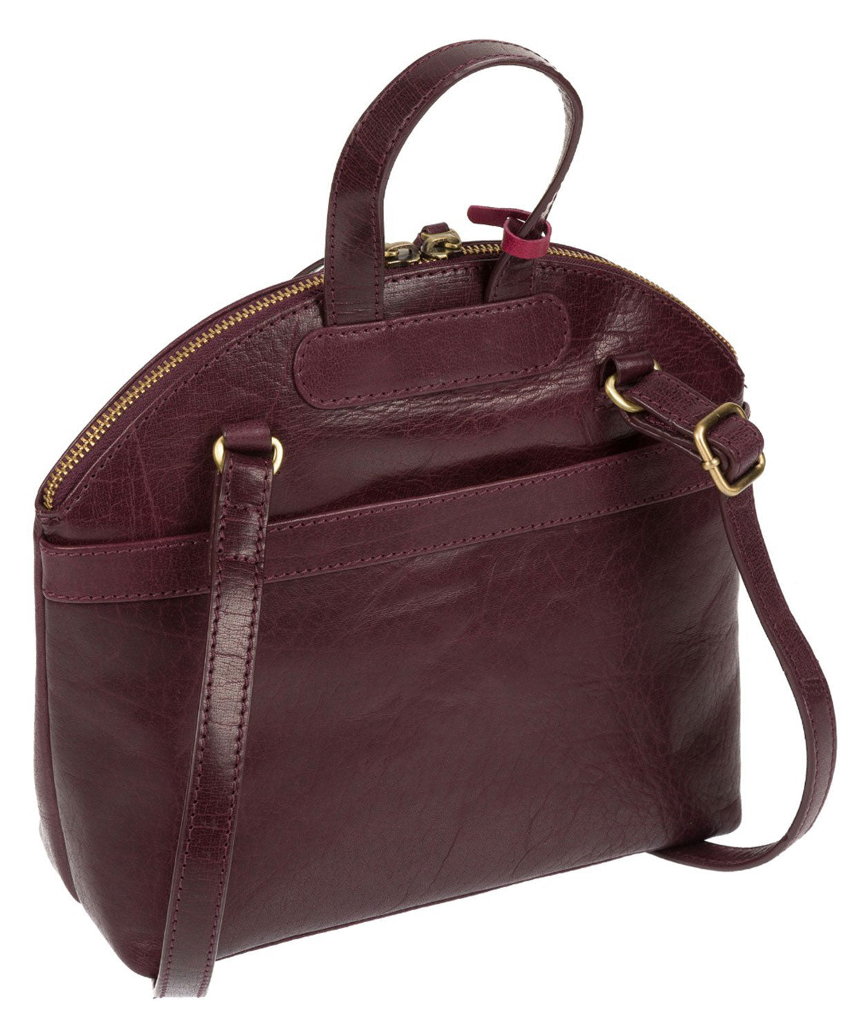 'Ingrid' Plum Leather Cross Body Bag