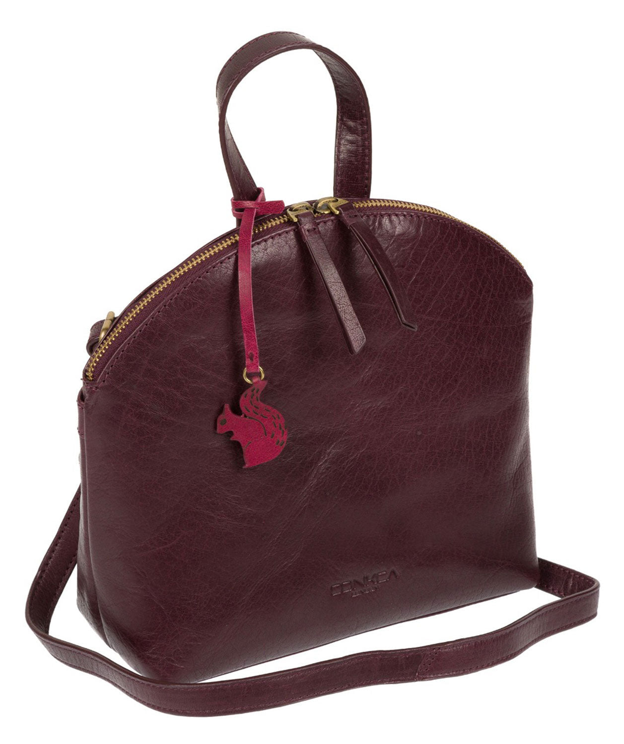 'Ingrid' Plum Leather Cross Body Bag