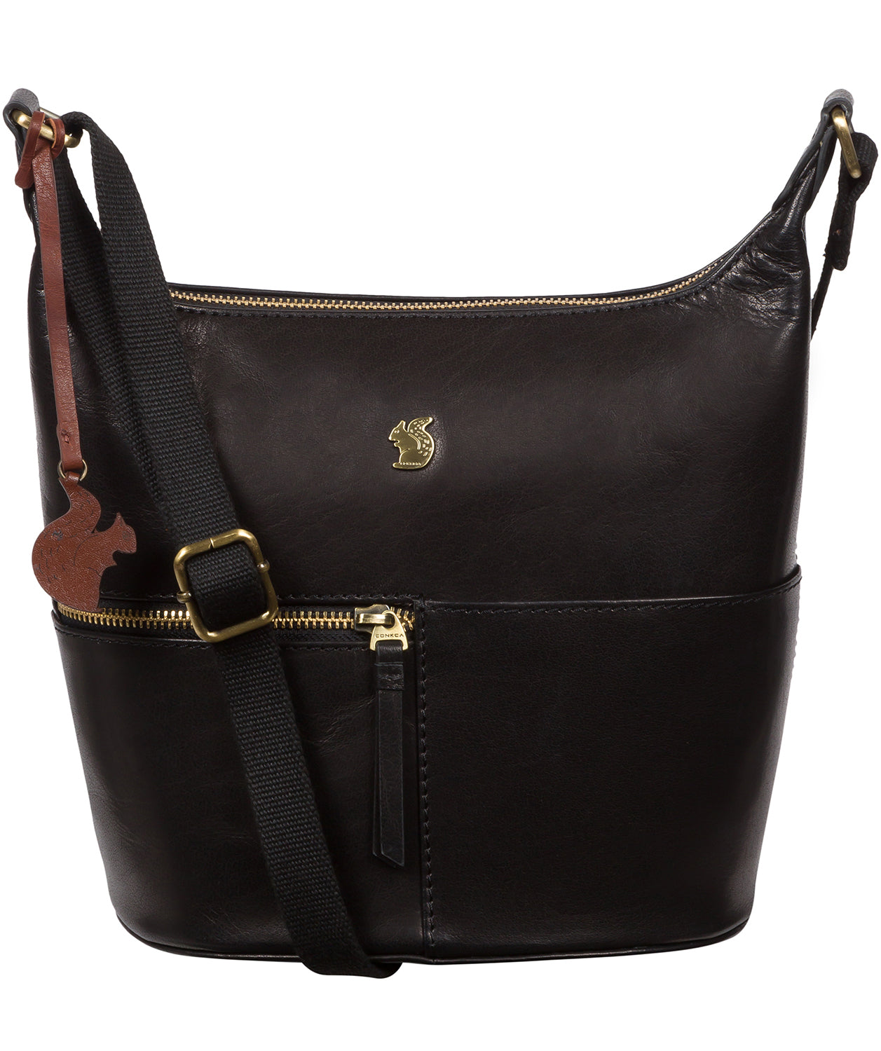 Conkca London Originals Collection #product-type#: 'Kristin' Black Leather Shoulder Bag
