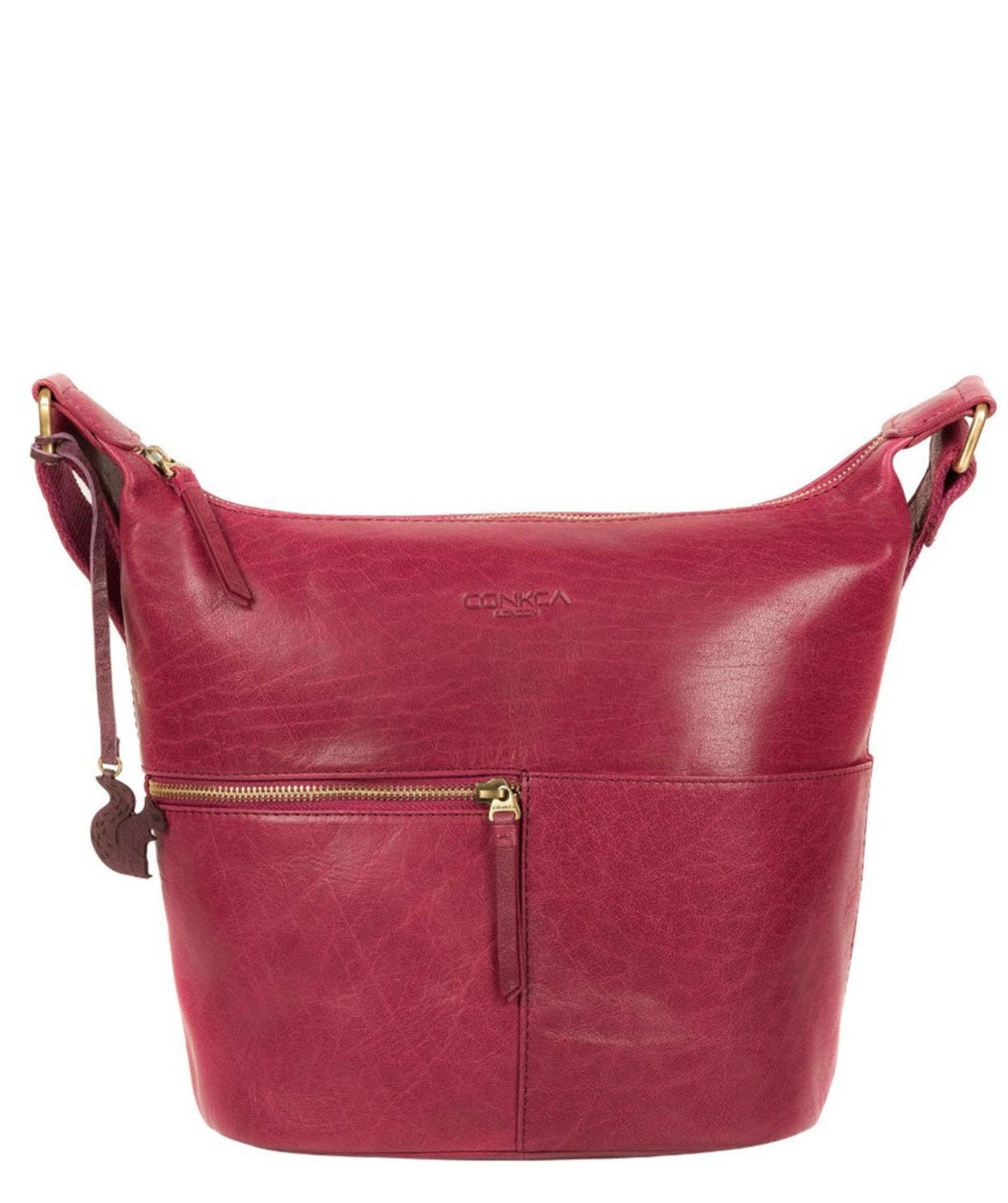 'Kristin' Orchid Leather Shoulder Bag