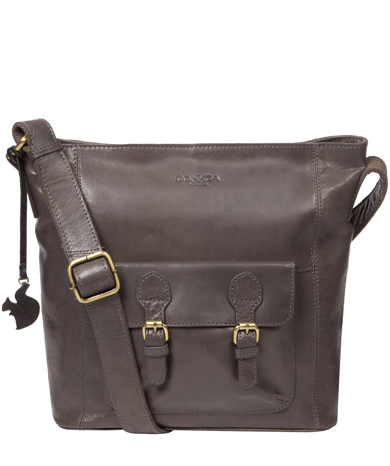 'Robyn' Slate Leather Shoulder Bag