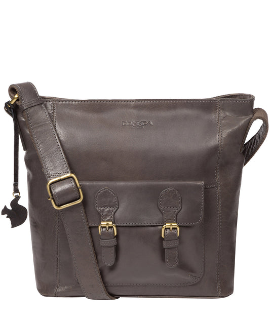 'Robyn' Slate Leather Shoulder Bag