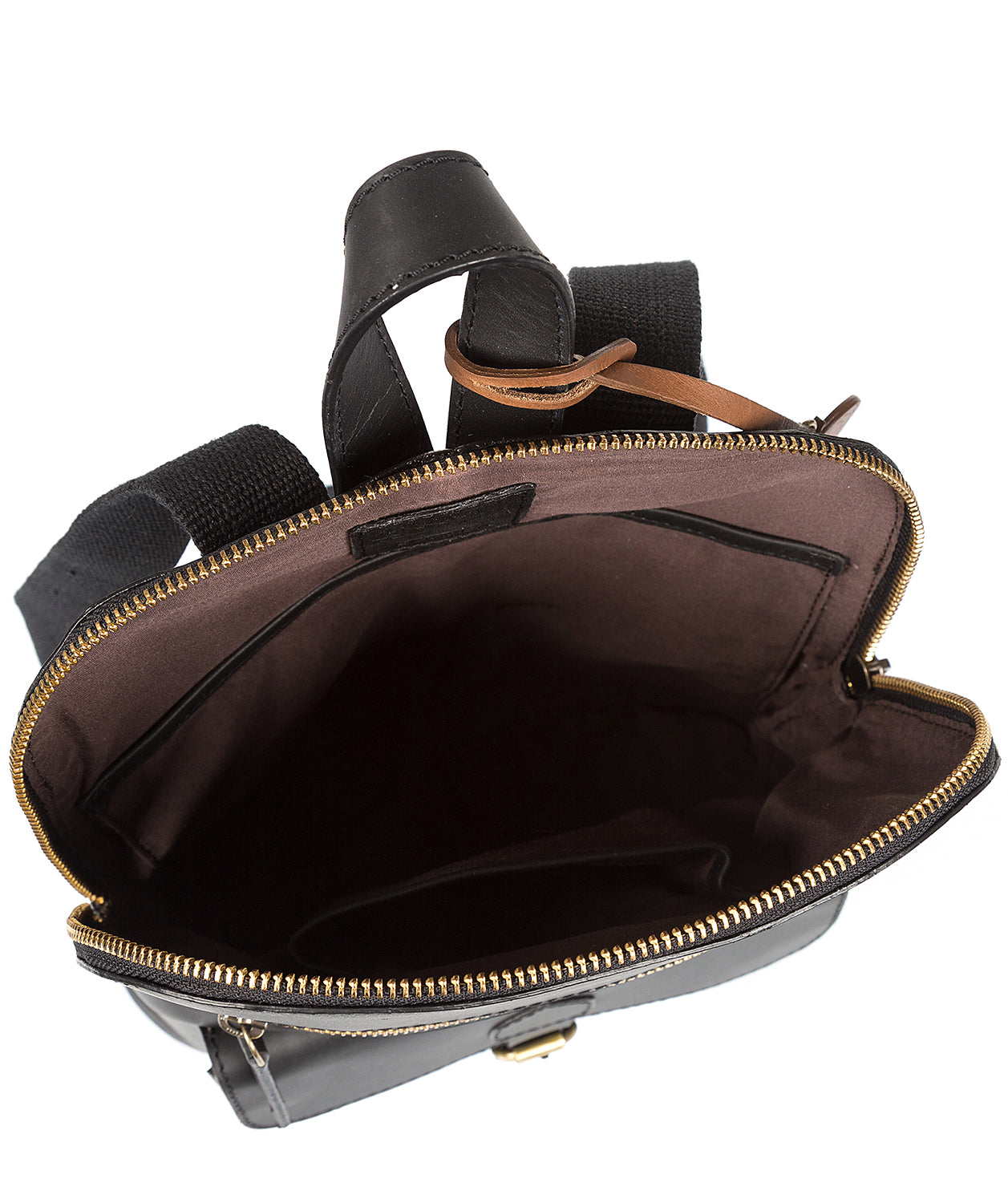 'Grove' Vintage Black Handcrafted Leather Small Backpack